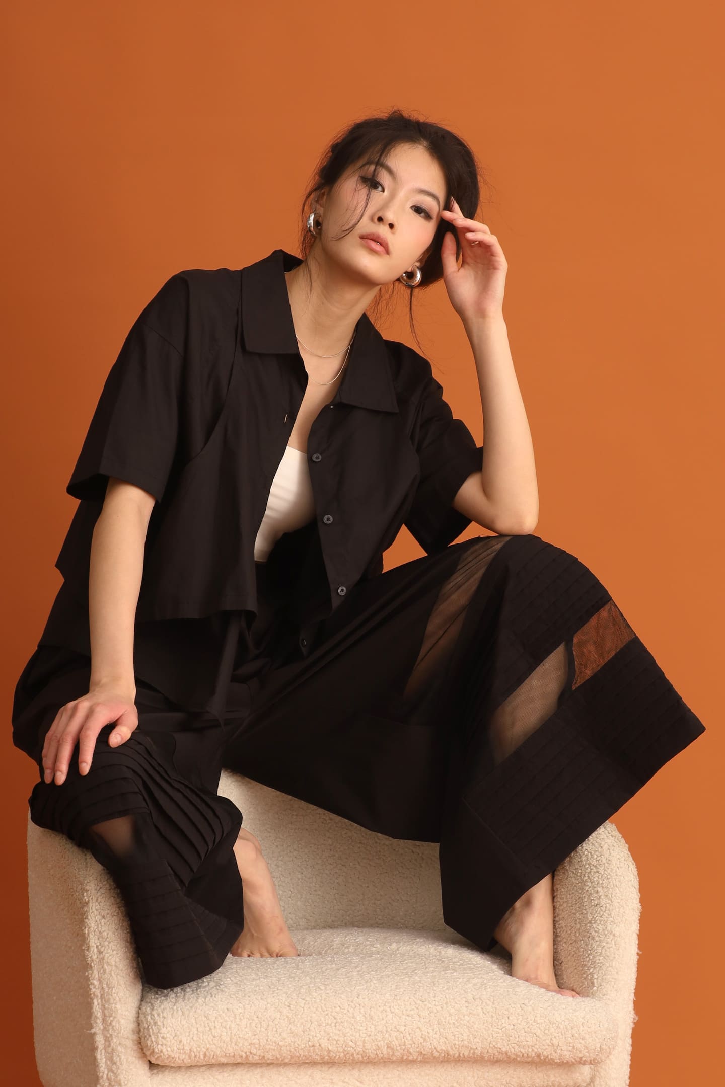 CHOSEN - Miyeon Layered Shirt in Black