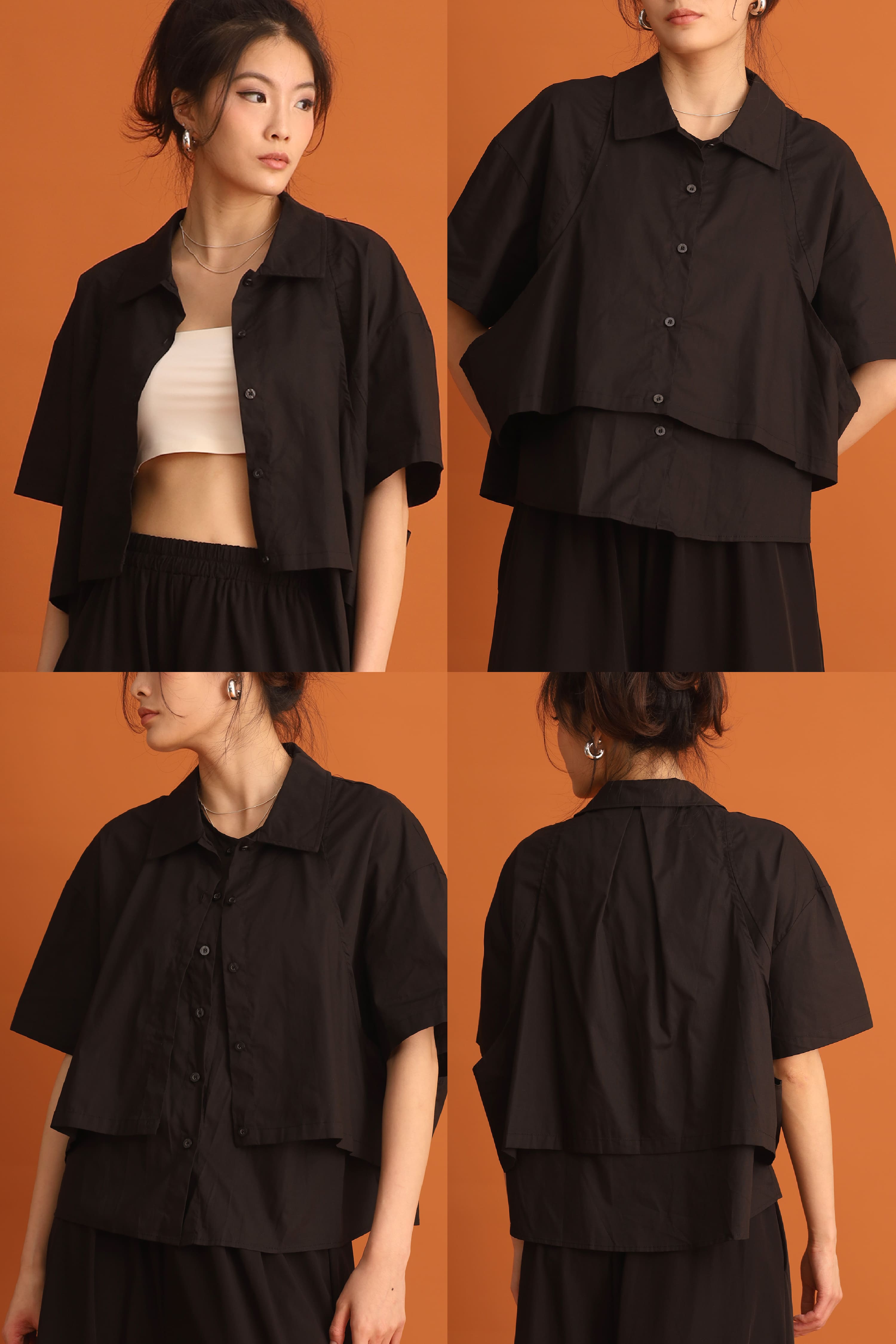 CHOSEN - Miyeon Layered Shirt in Black