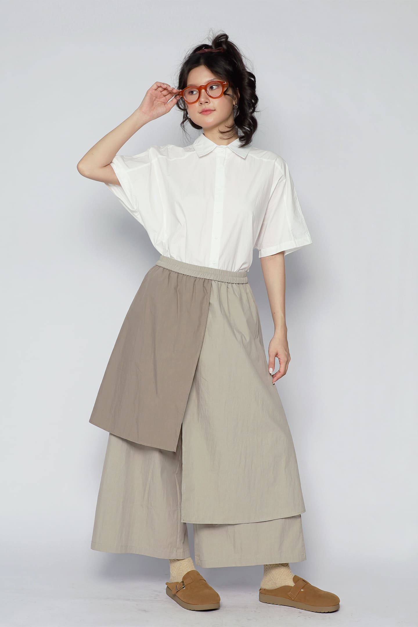 JOY - Mode Foldover Pants in Khaki