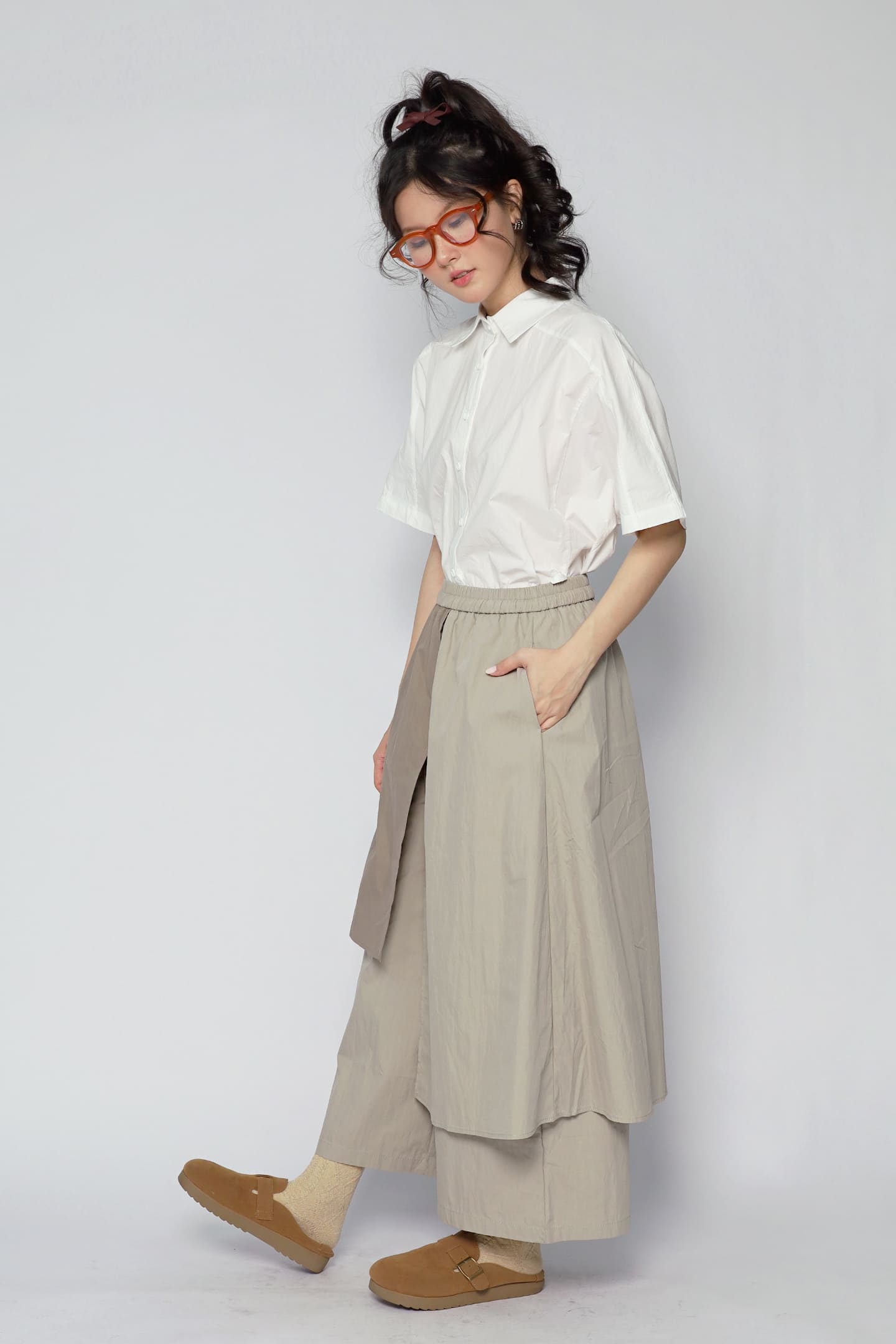 JOY - Mode Foldover Pants in Khaki