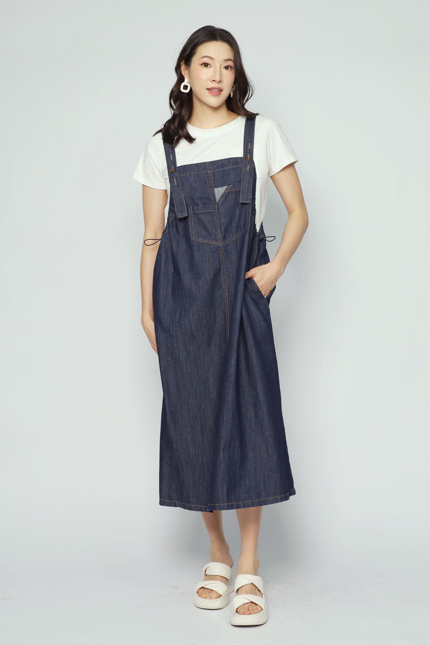 Backorders Mohana Denim Pinafore Dress