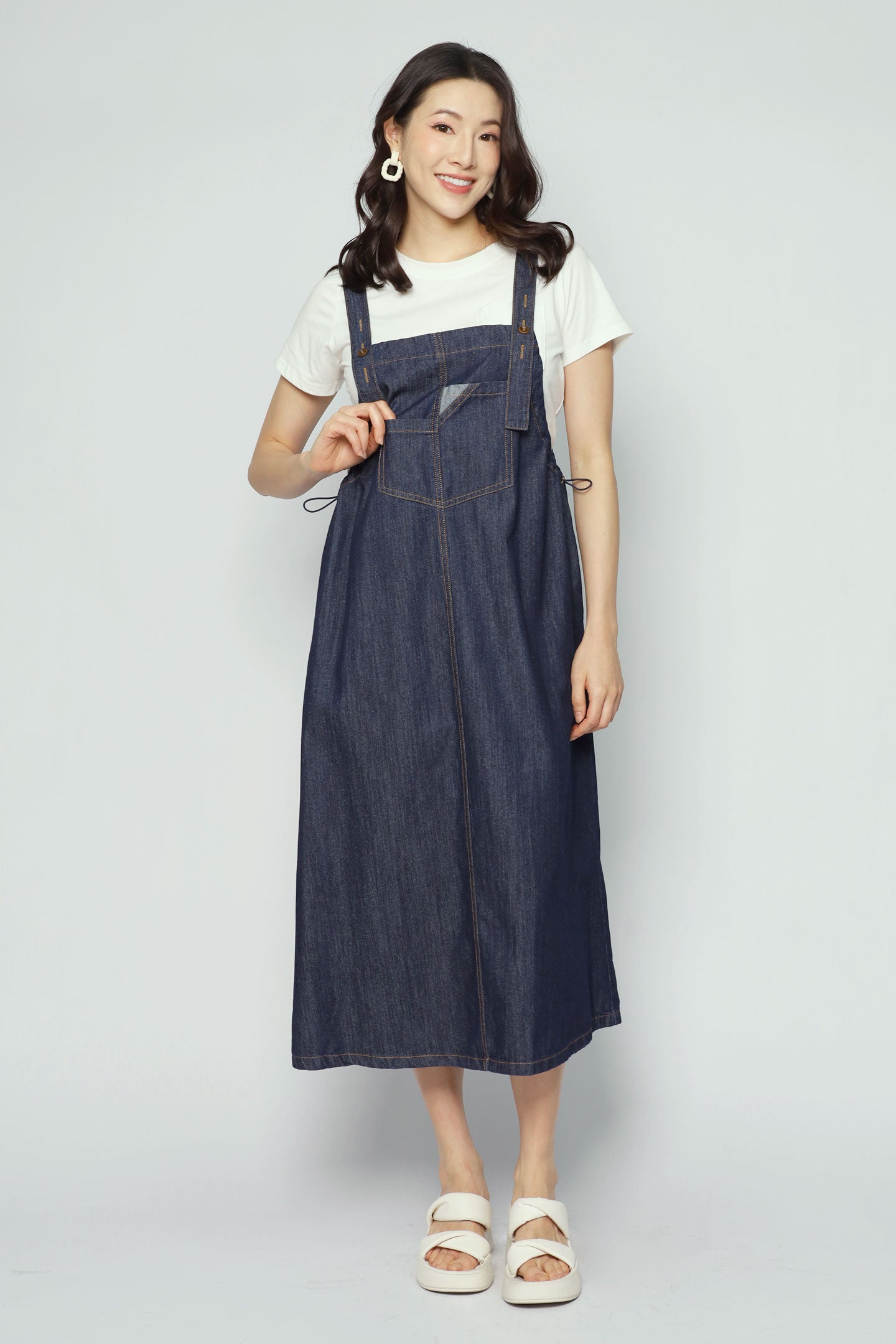 Backorders Mohana Denim Pinafore Dress
