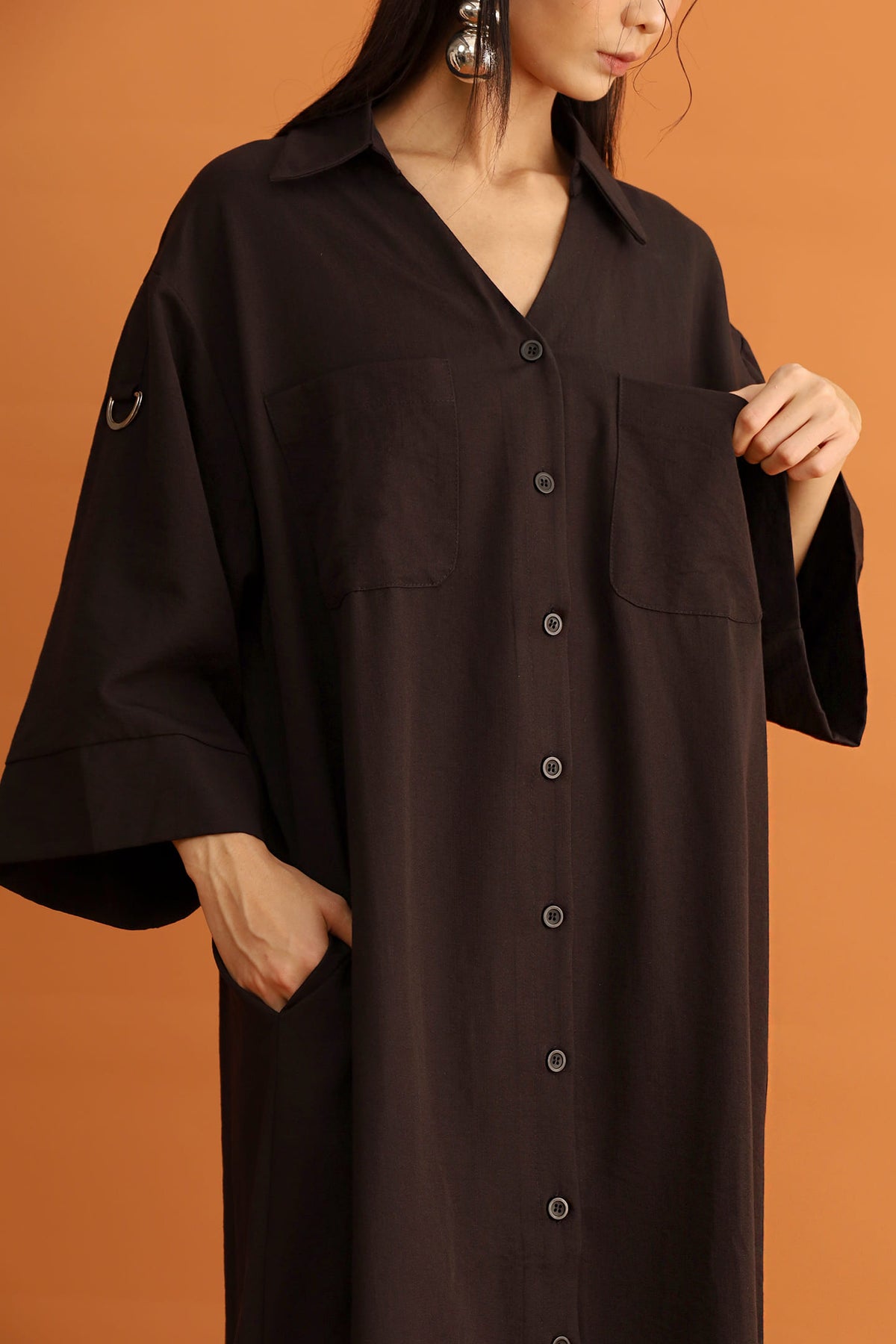 CHOSEN - Monaco Trench Coat Dress in Black