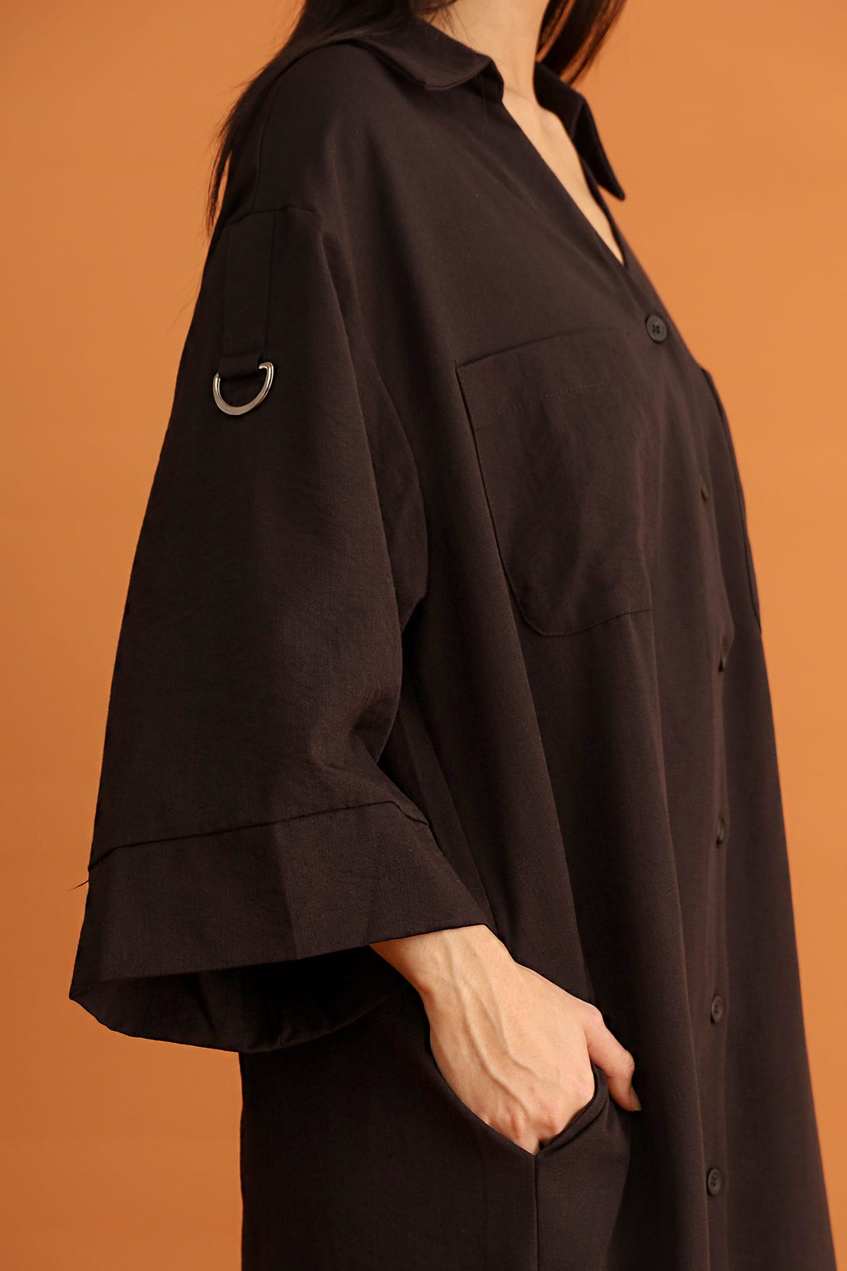 CHOSEN - Monaco Trench Coat Dress in Black