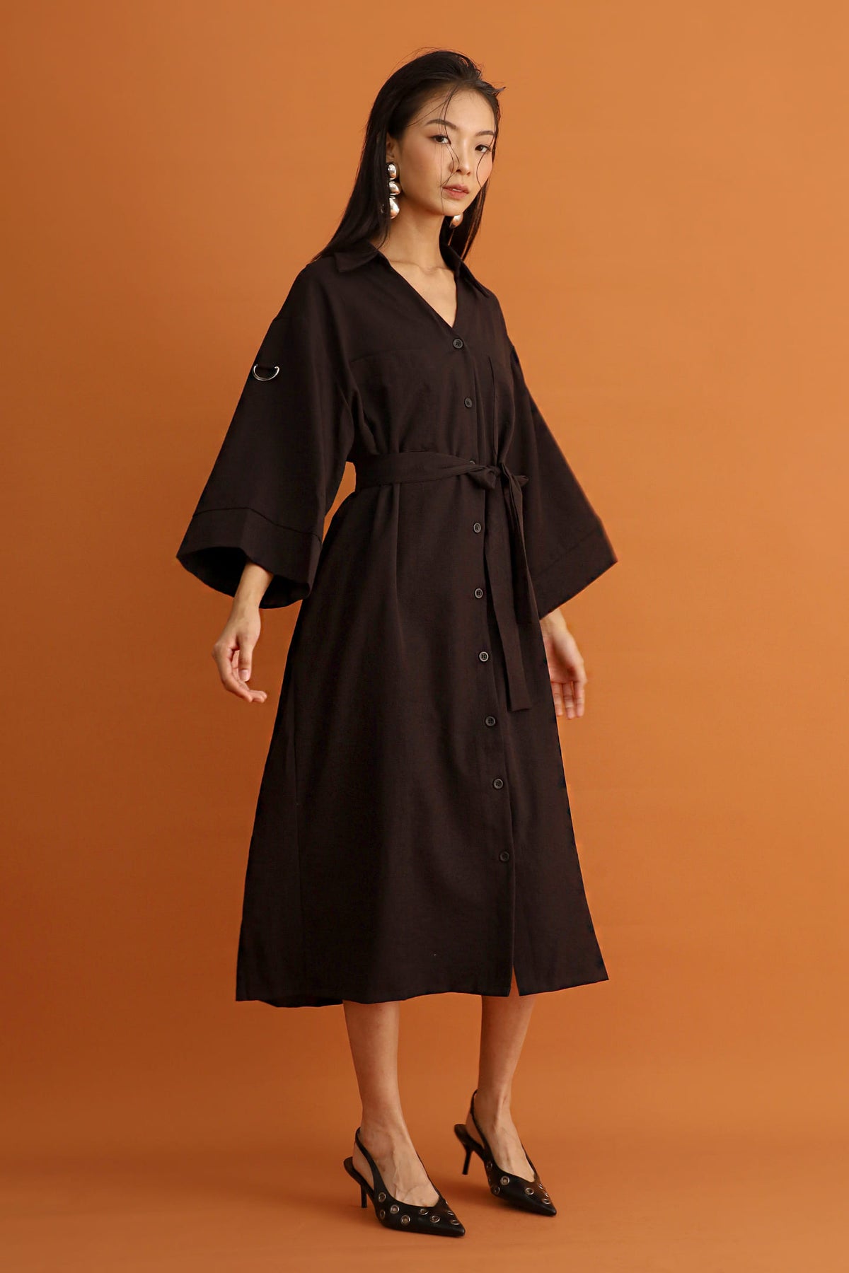 CHOSEN - Monaco Trench Coat Dress in Black