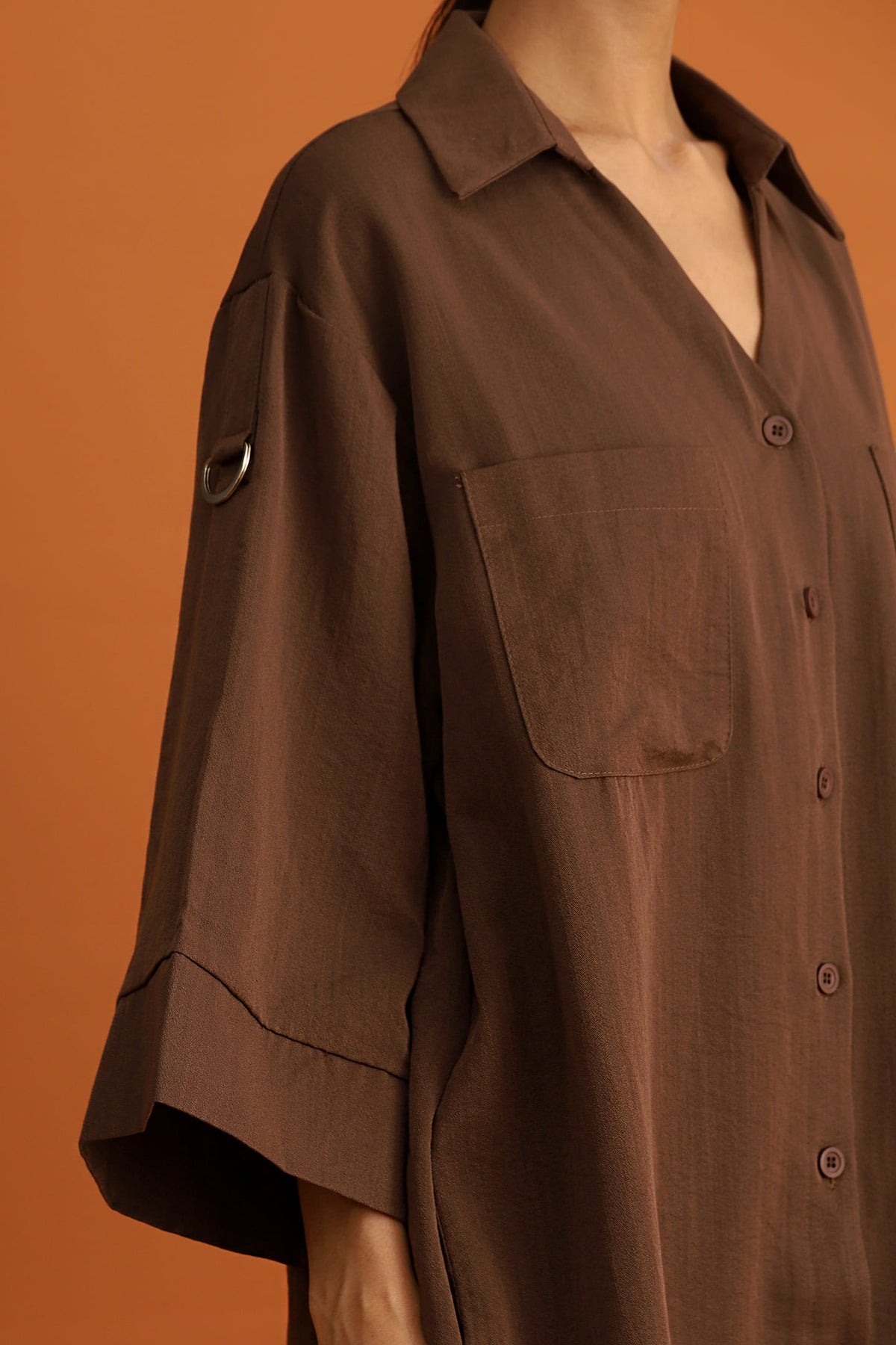 CHOSEN - Monaco Trench Coat Dress in Cocoa Brown