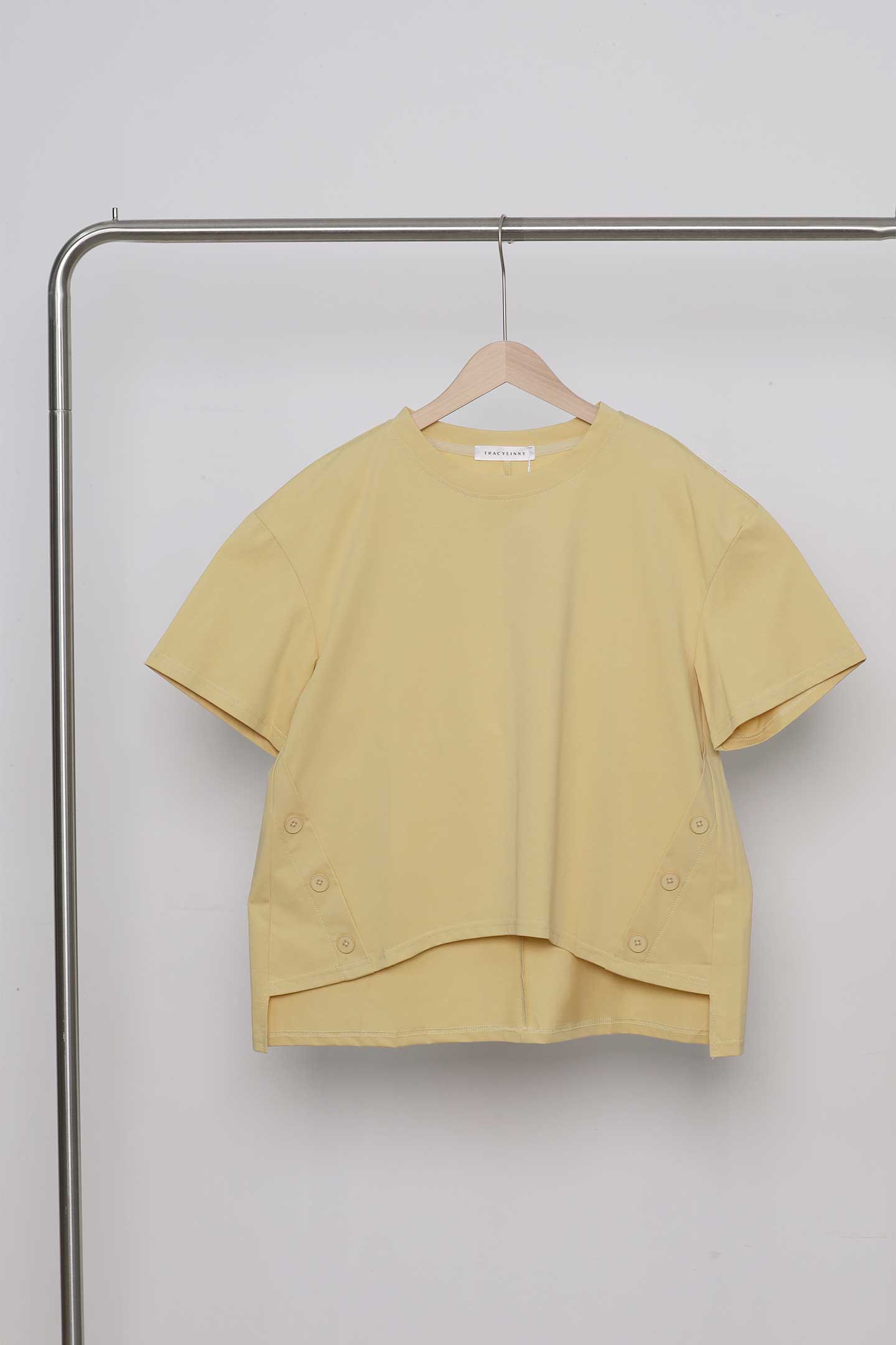 Easy By TE - Monnie Button Top in Yellow