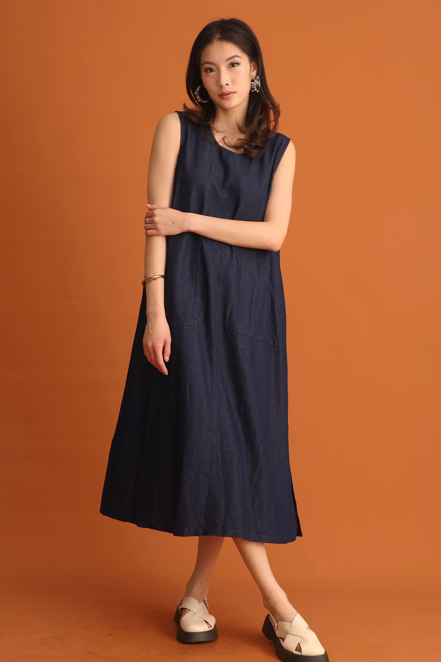 CHOSEN - Moon Pocket Denim Dress