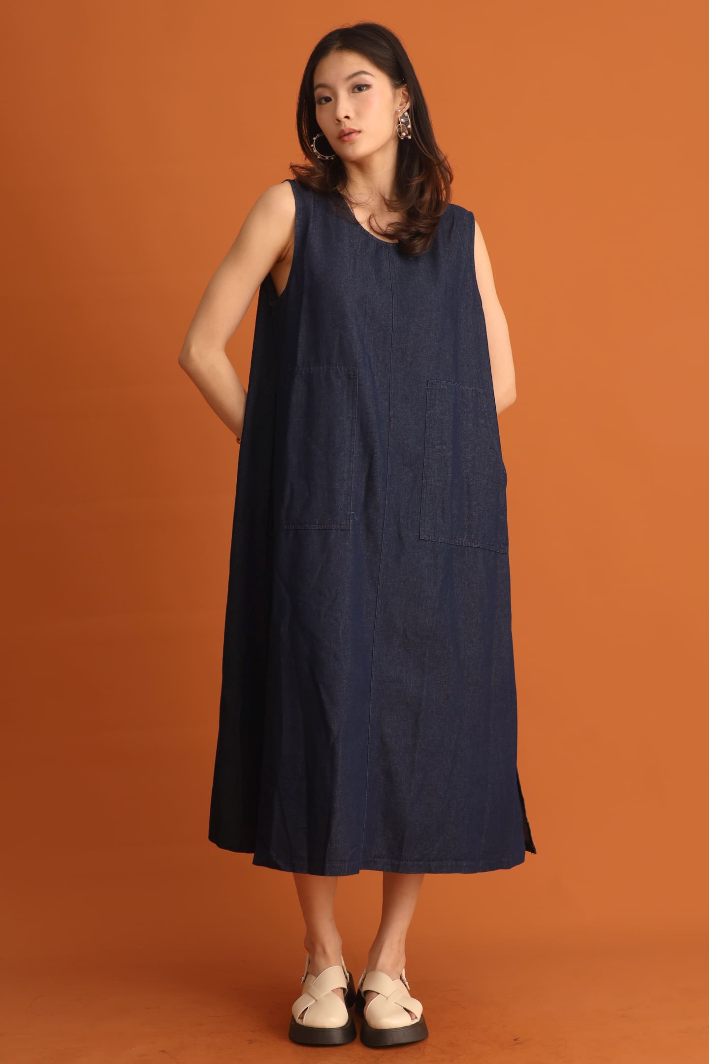 CHOSEN - Moon Pocket Denim Dress
