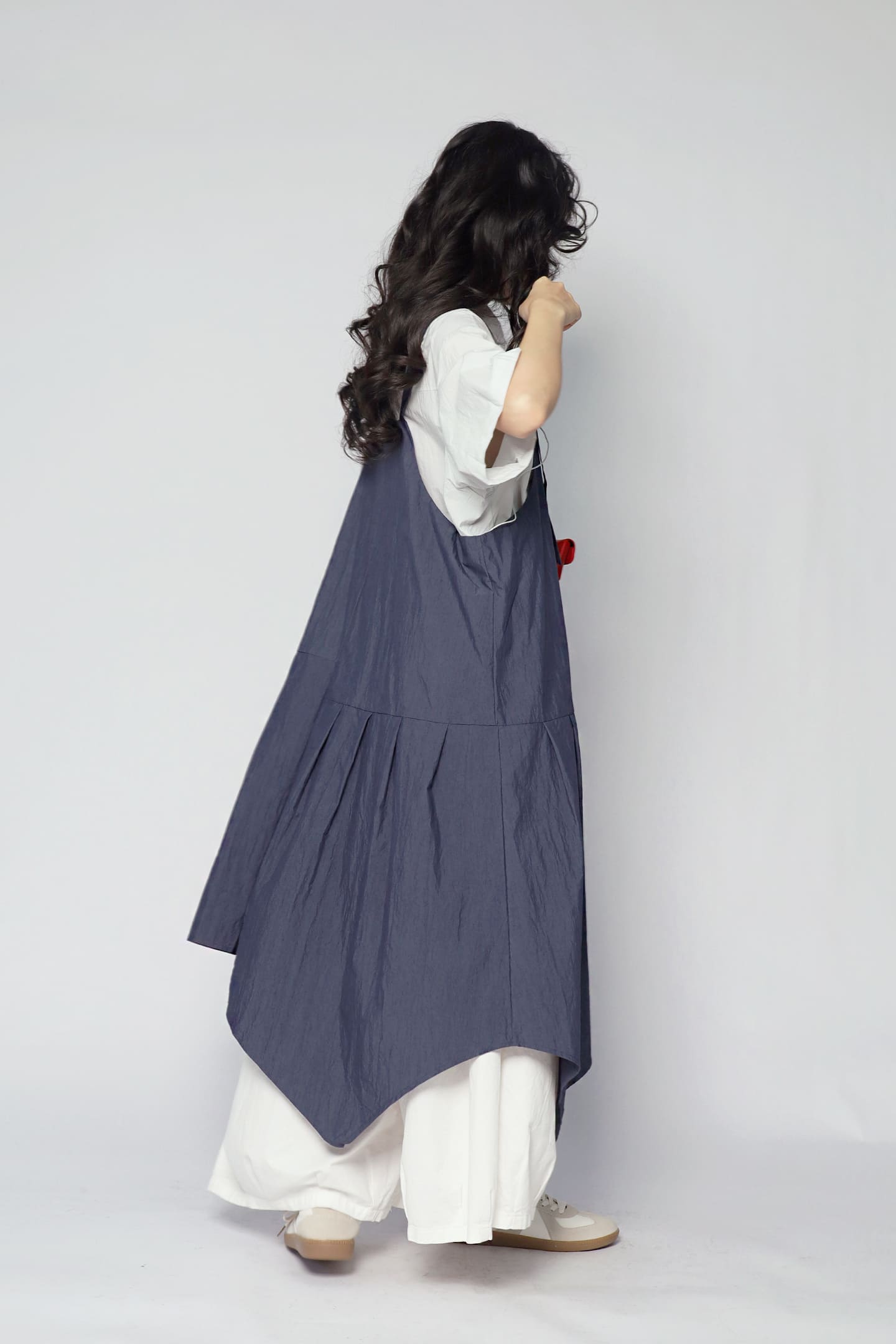 JOY - Moro Pinafore Dress in Blue