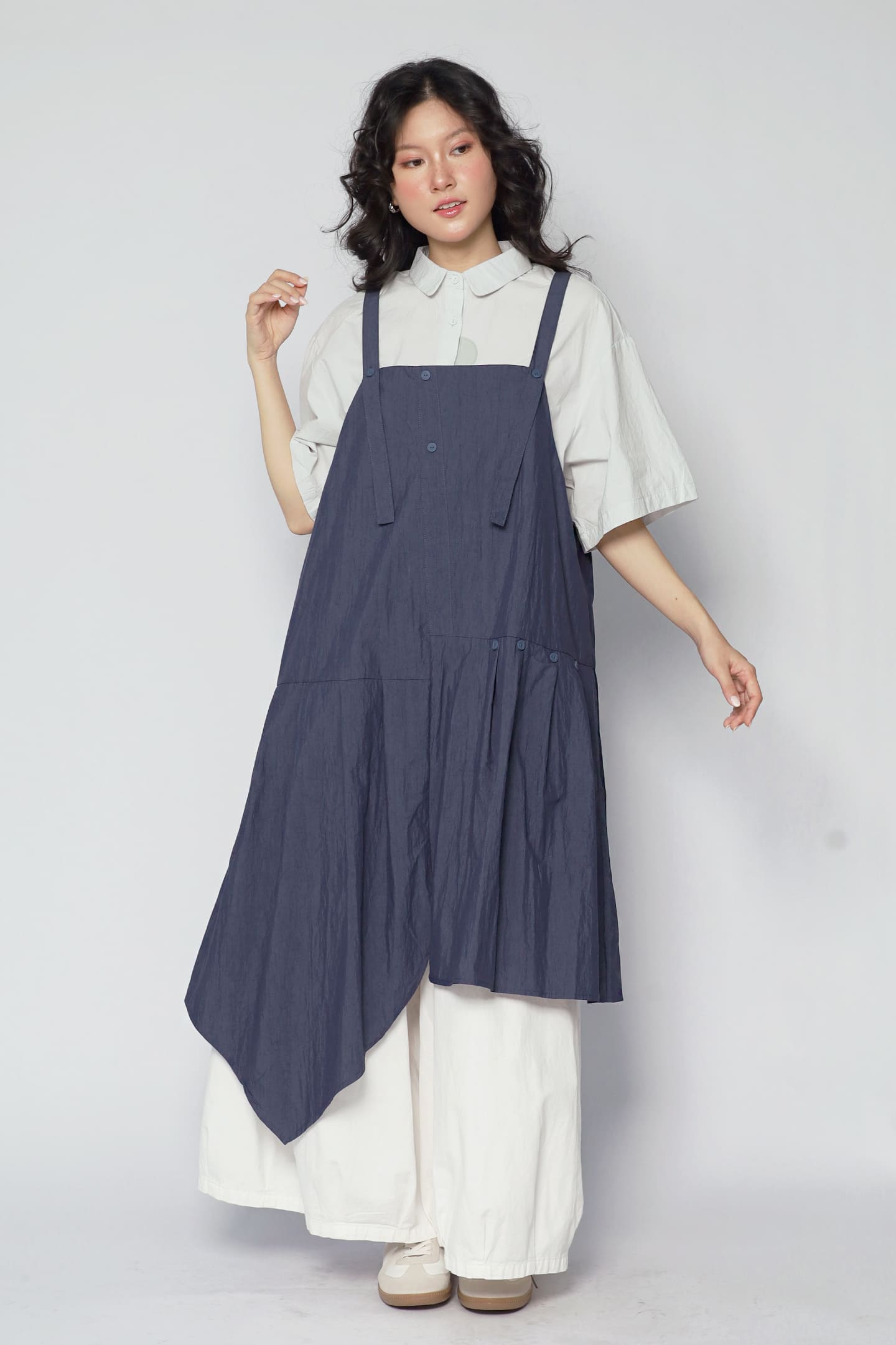 JOY - Moro Pinafore Dress in Blue