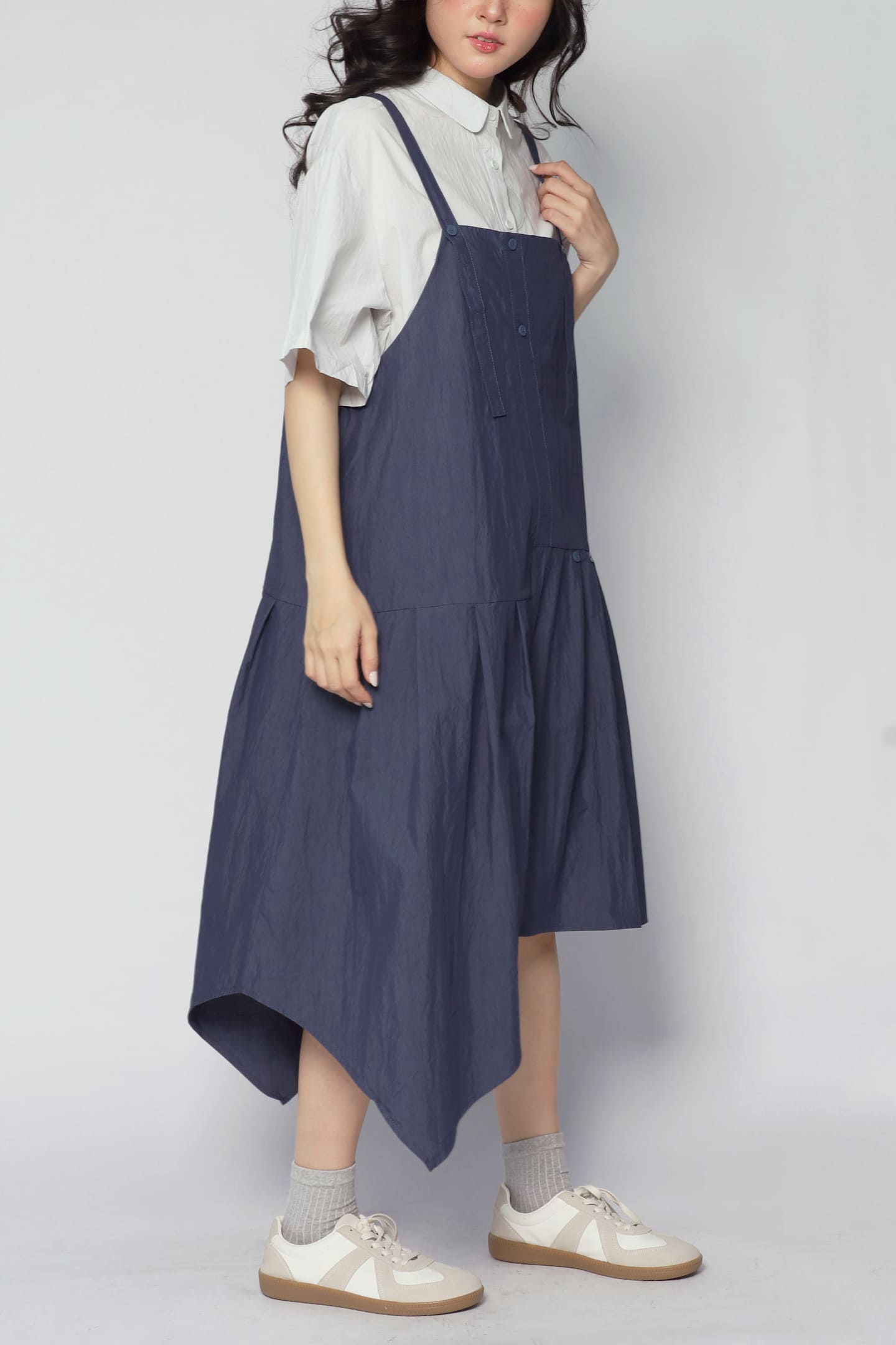 JOY - Moro Pinafore Dress in Blue