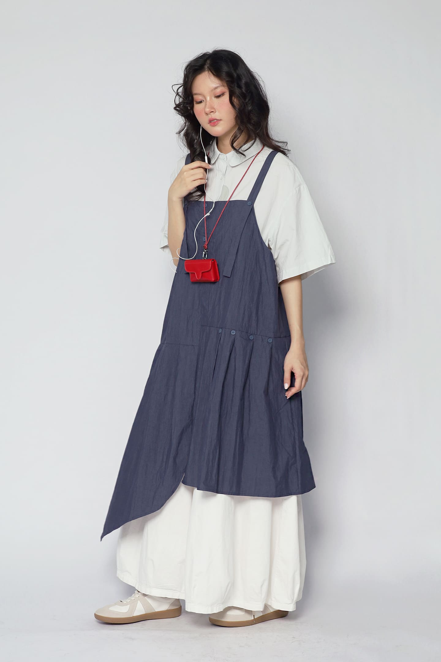 JOY - Moro Pinafore Dress in Blue