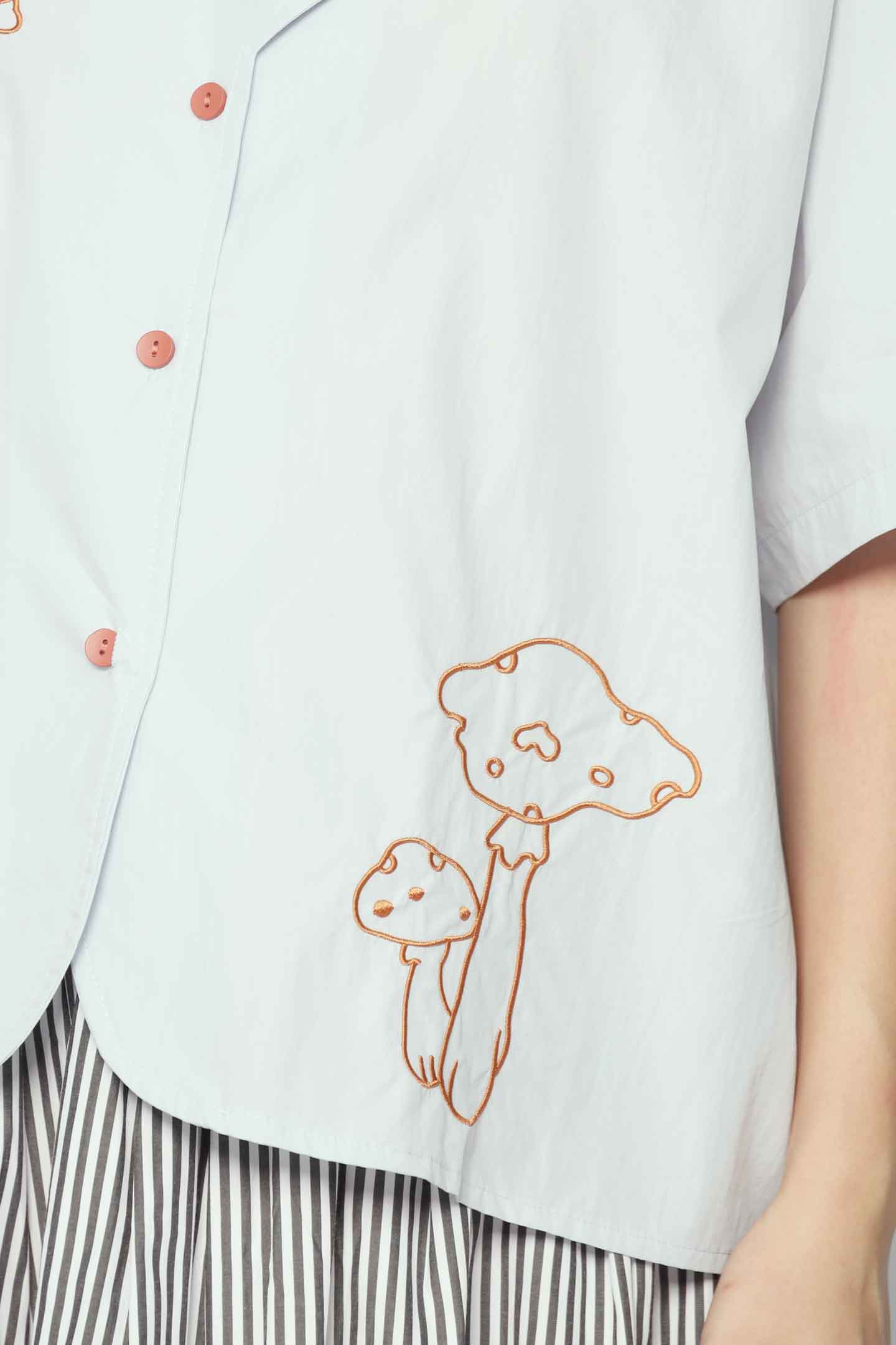 Mushroom Cutie Embroidered Top