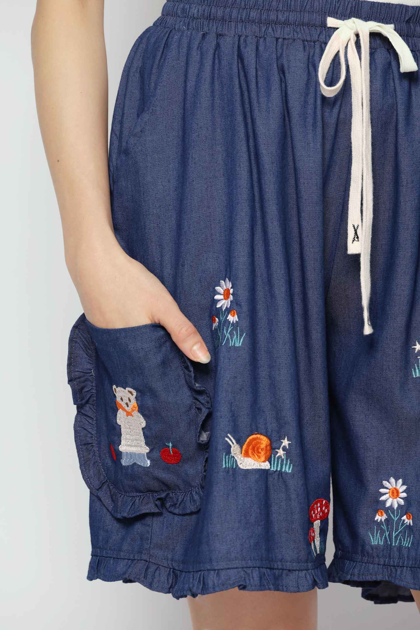 Mushroom Land Denim Shorts