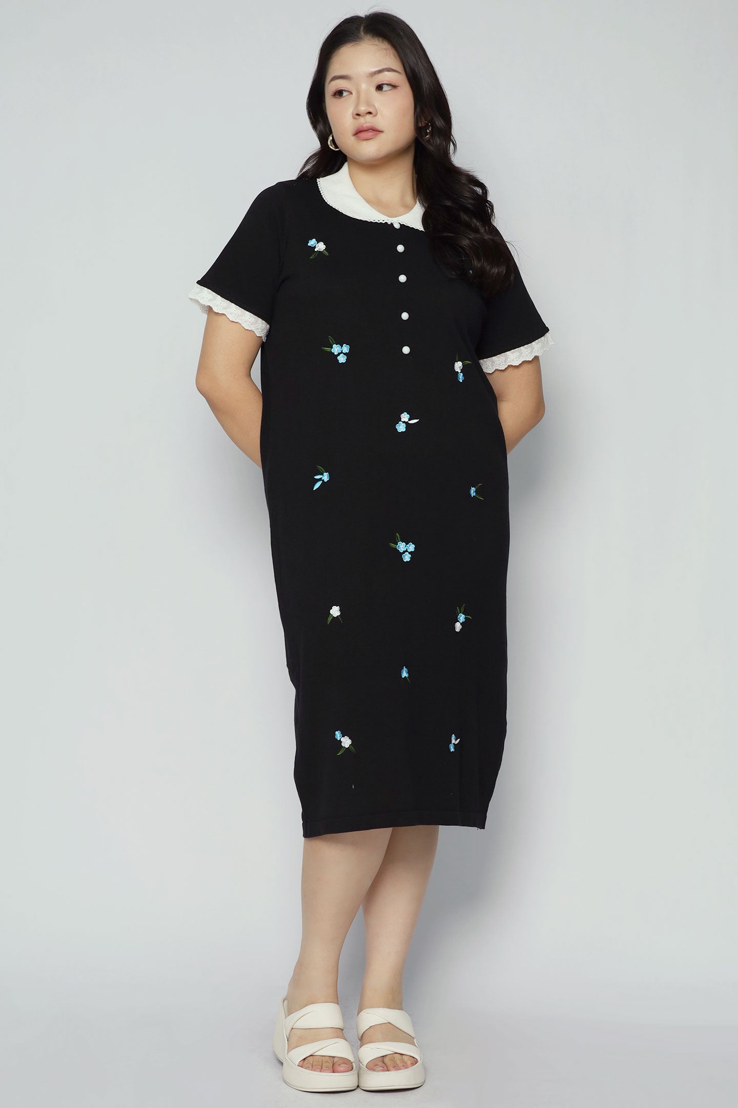 Mylene Floral Lace Knit Dress