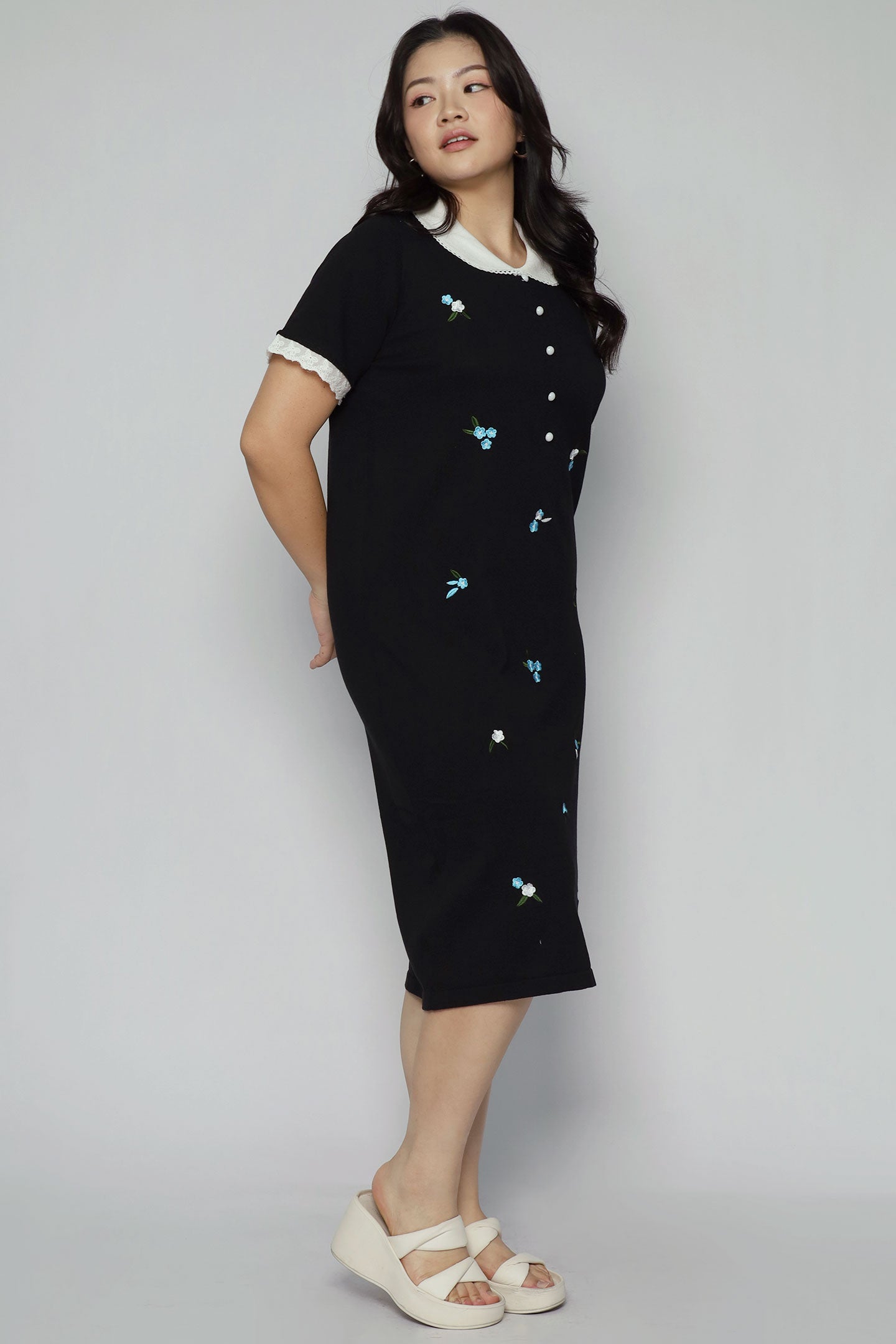 Mylene Floral Lace Knit Dress
