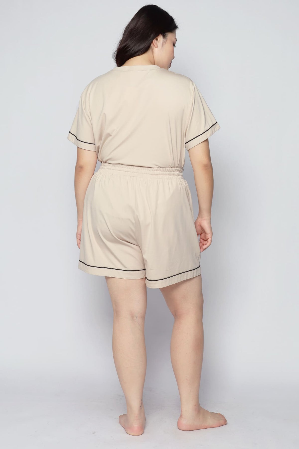 TENCEL - Nap Queen Pyjamas Shorts Set in Cookies Cream