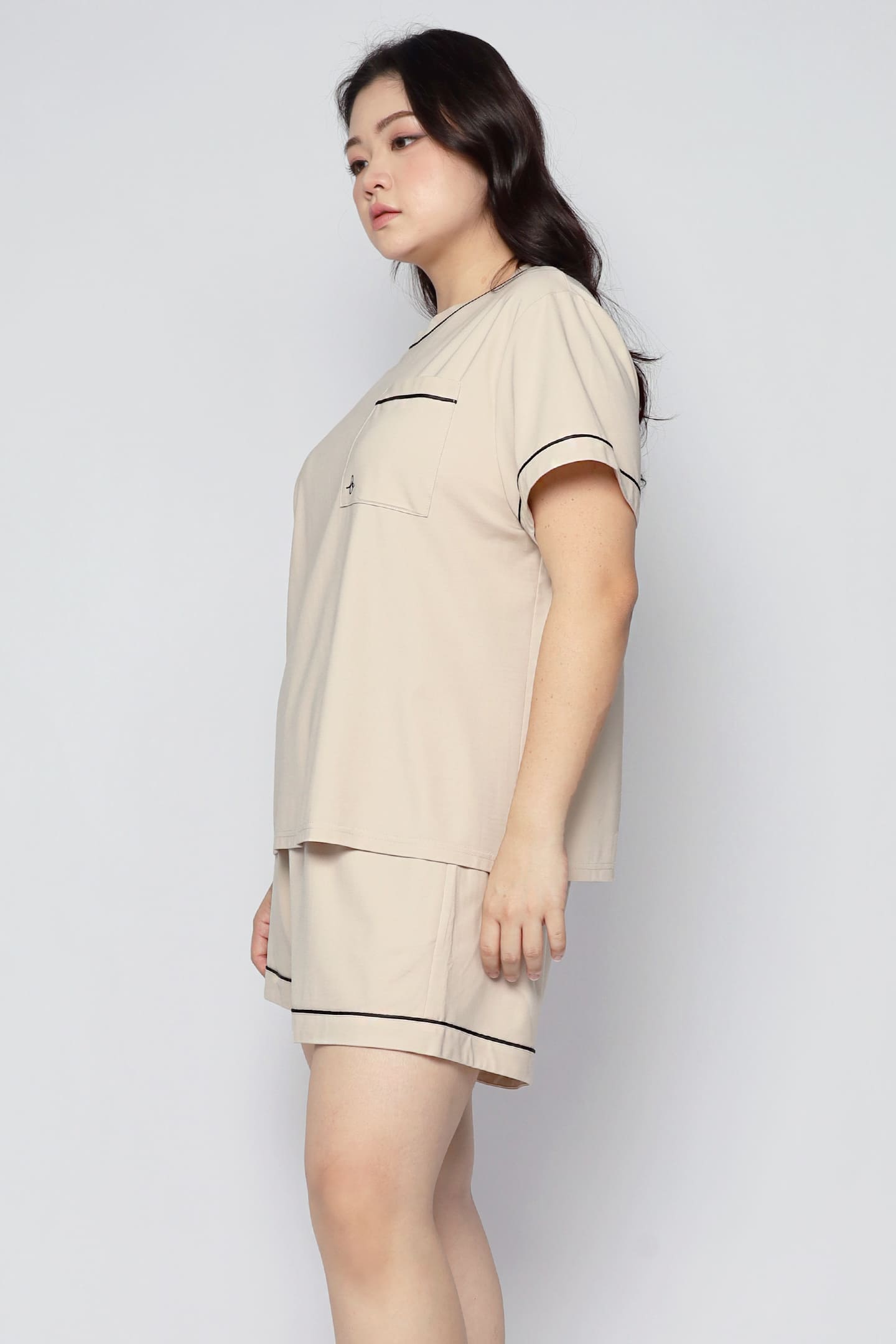 TENCEL - Nap Queen Pyjamas Shorts Set in Cookies Cream