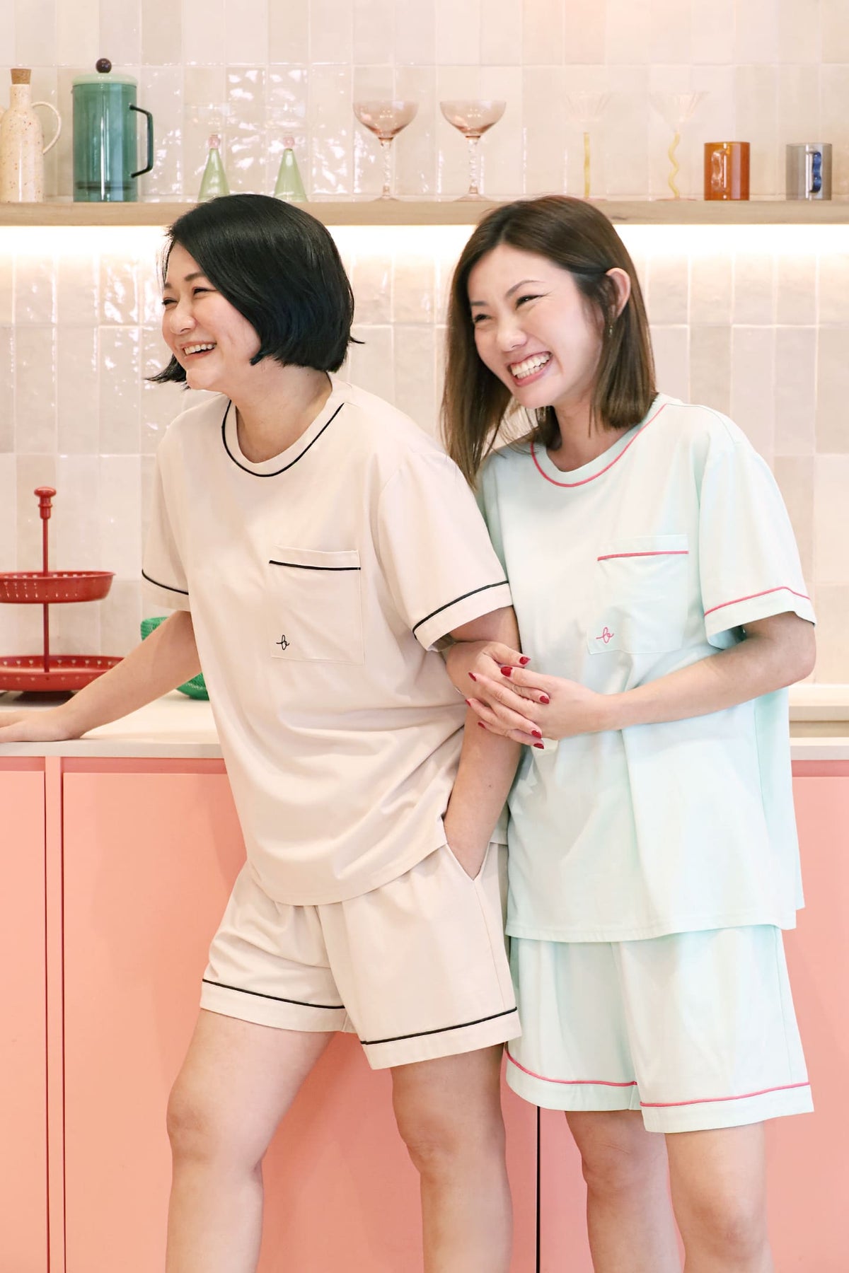 TENCEL - Nap Queen Pyjamas Shorts Set in Cookies Cream