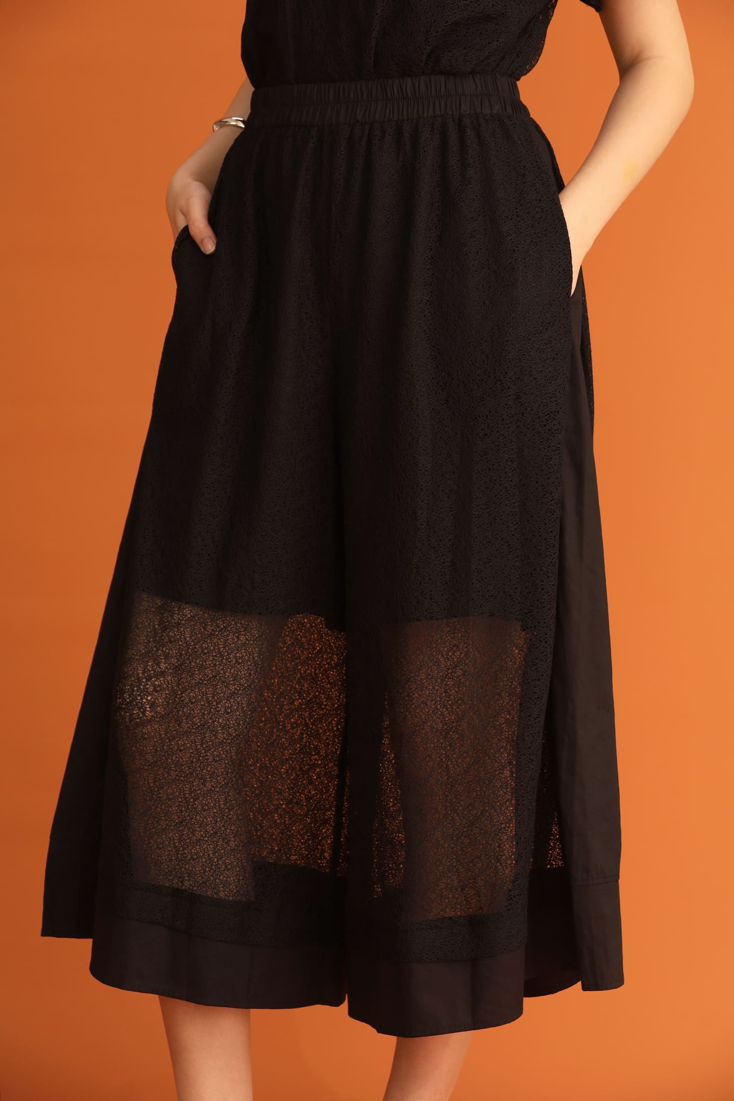 CHOSEN: Adrienna Netted Culottes in Black