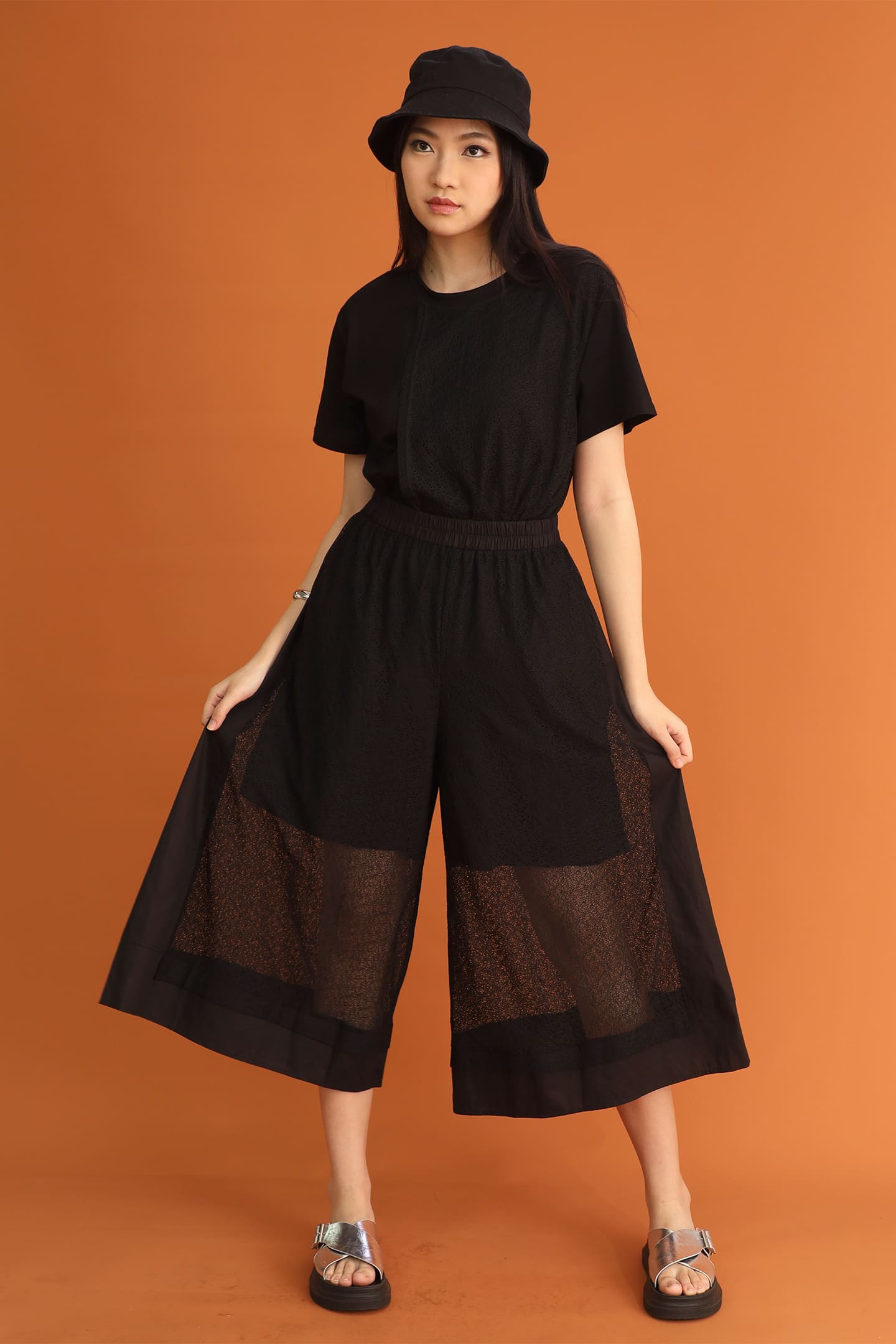 CHOSEN: Adrienna Netted Culottes in Black