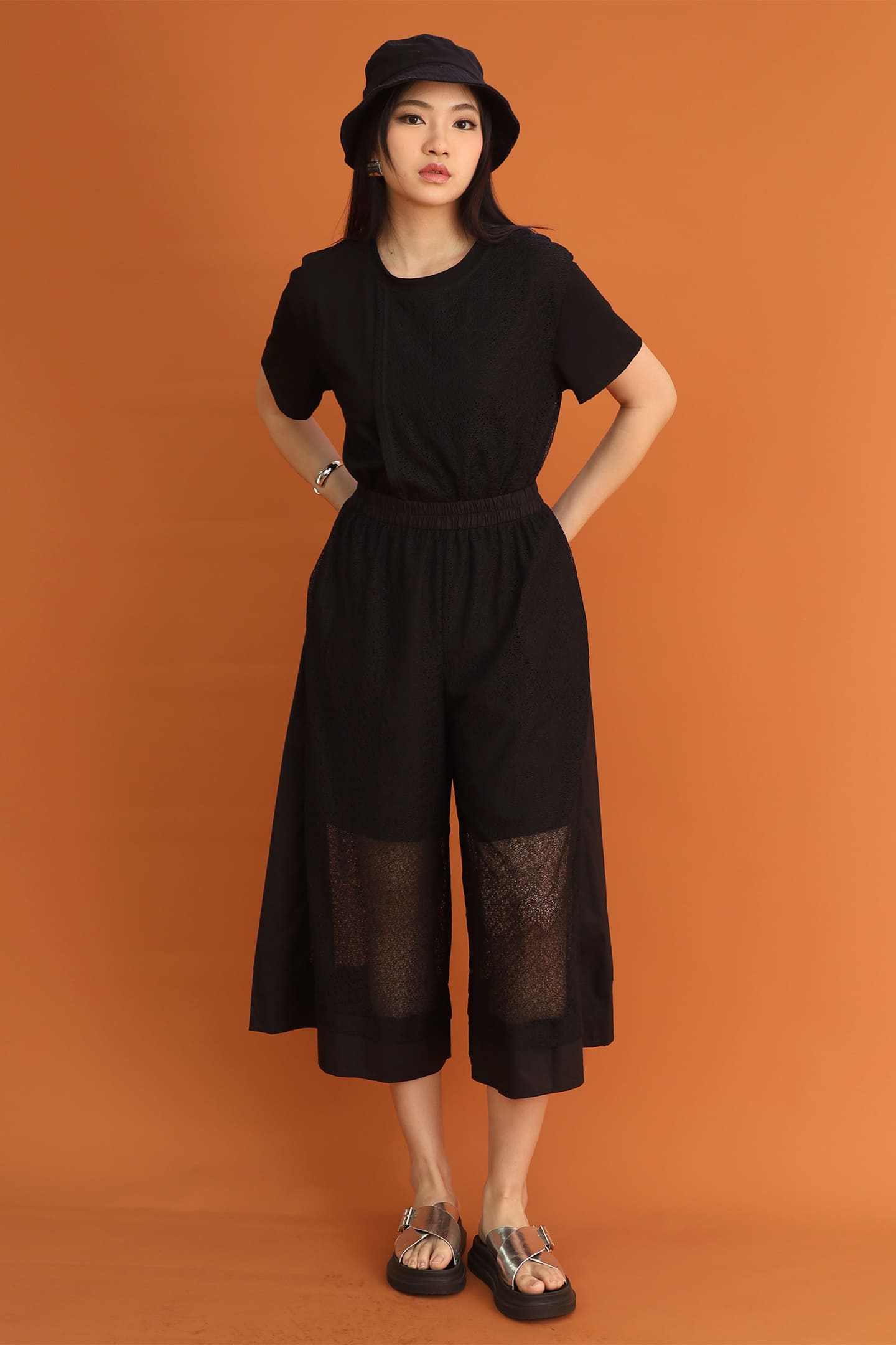 CHOSEN: Adrienna Netted Culottes in Black