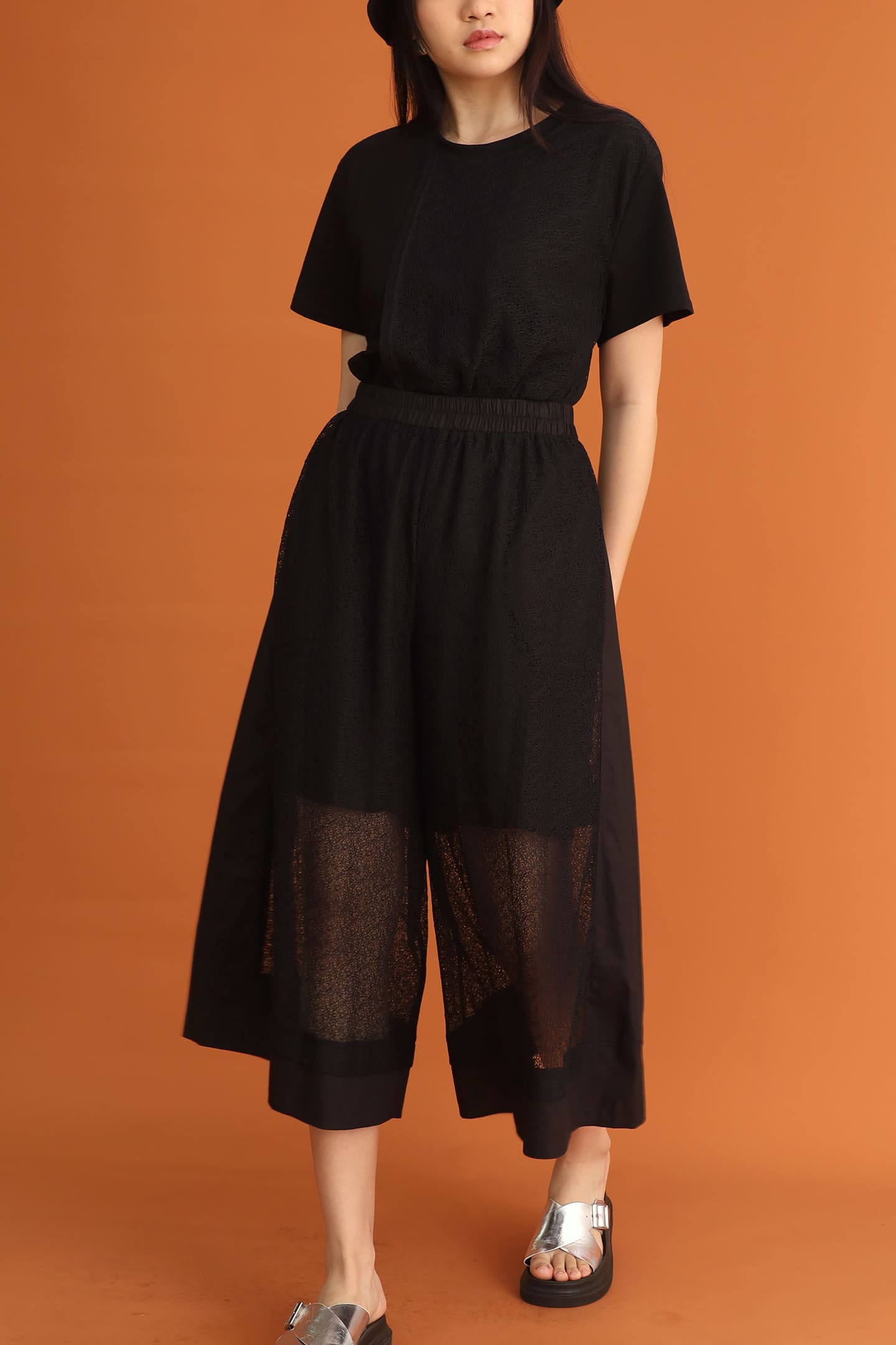 CHOSEN: Adrienna Netted Culottes in Black