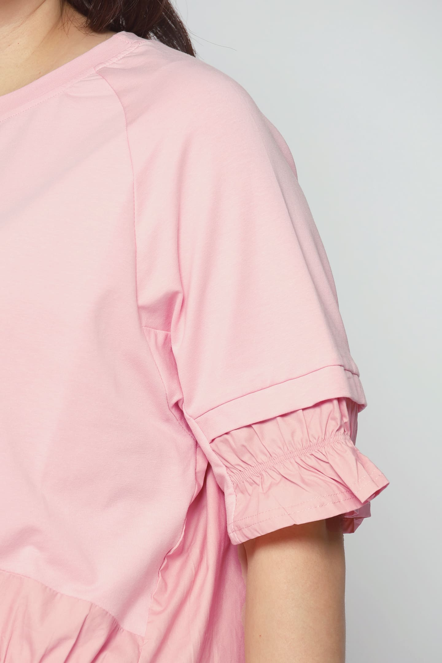 Backorders Easy By TE - Nolan Frill Top in Pink
