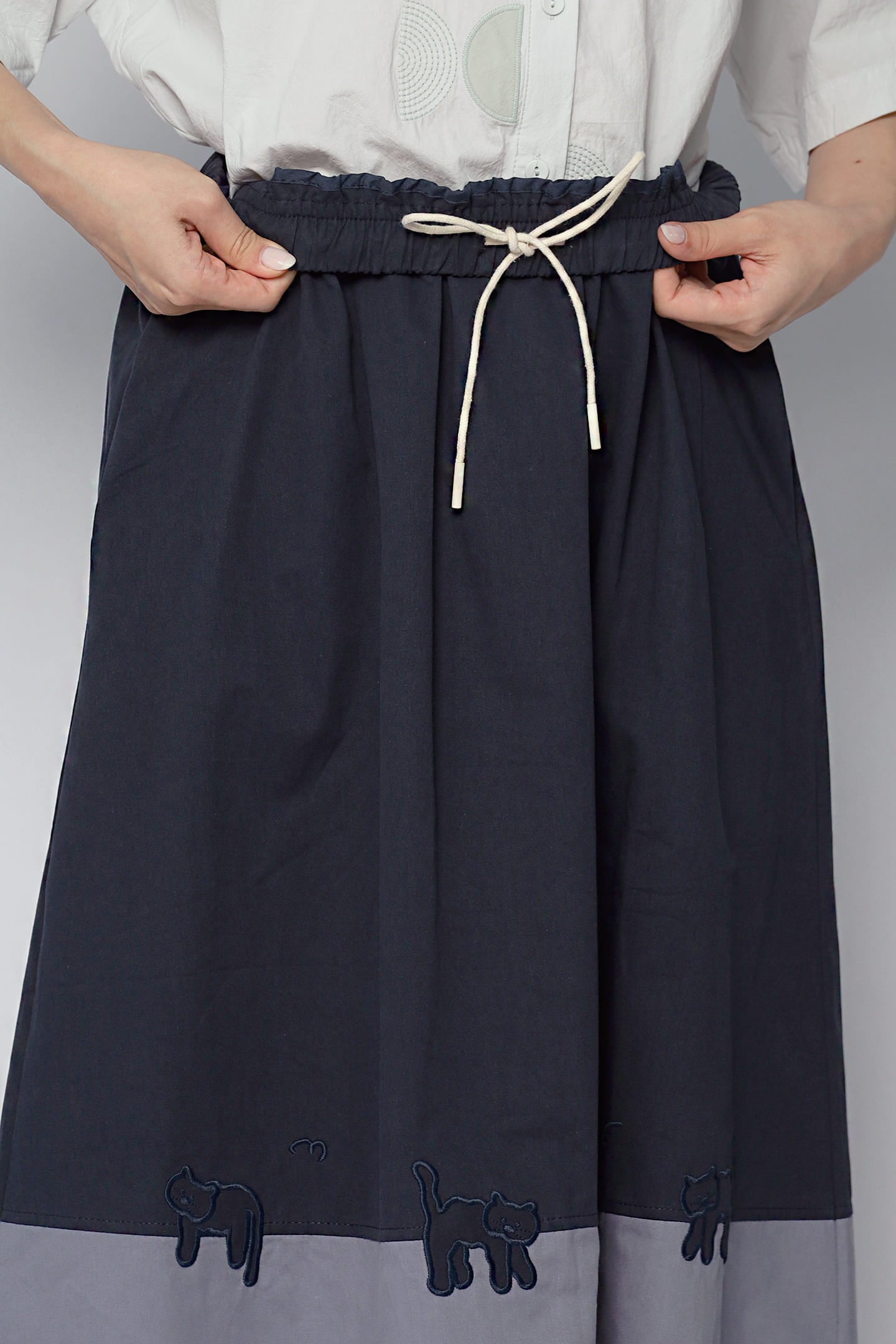 JOY - Noma Colourblock Skirt with Cats