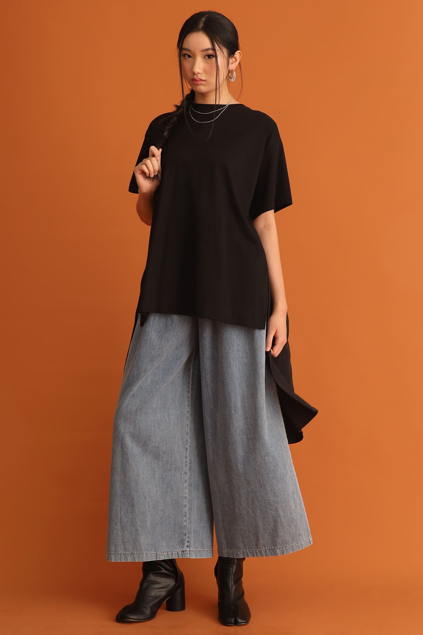 CHOSEN - Odin Back Pleated Top in Black
