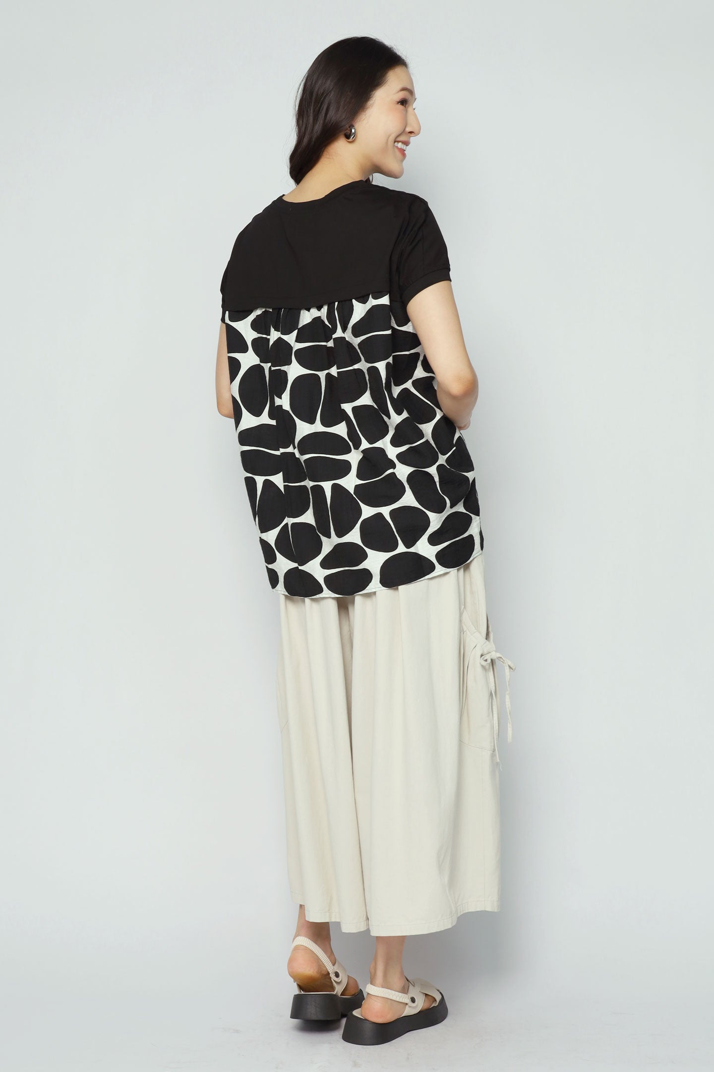 Padma Polkadot Top in Black
