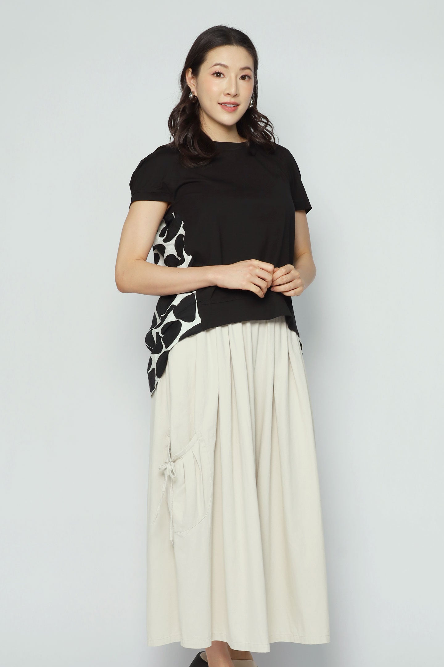 Padma Polkadot Top in Black