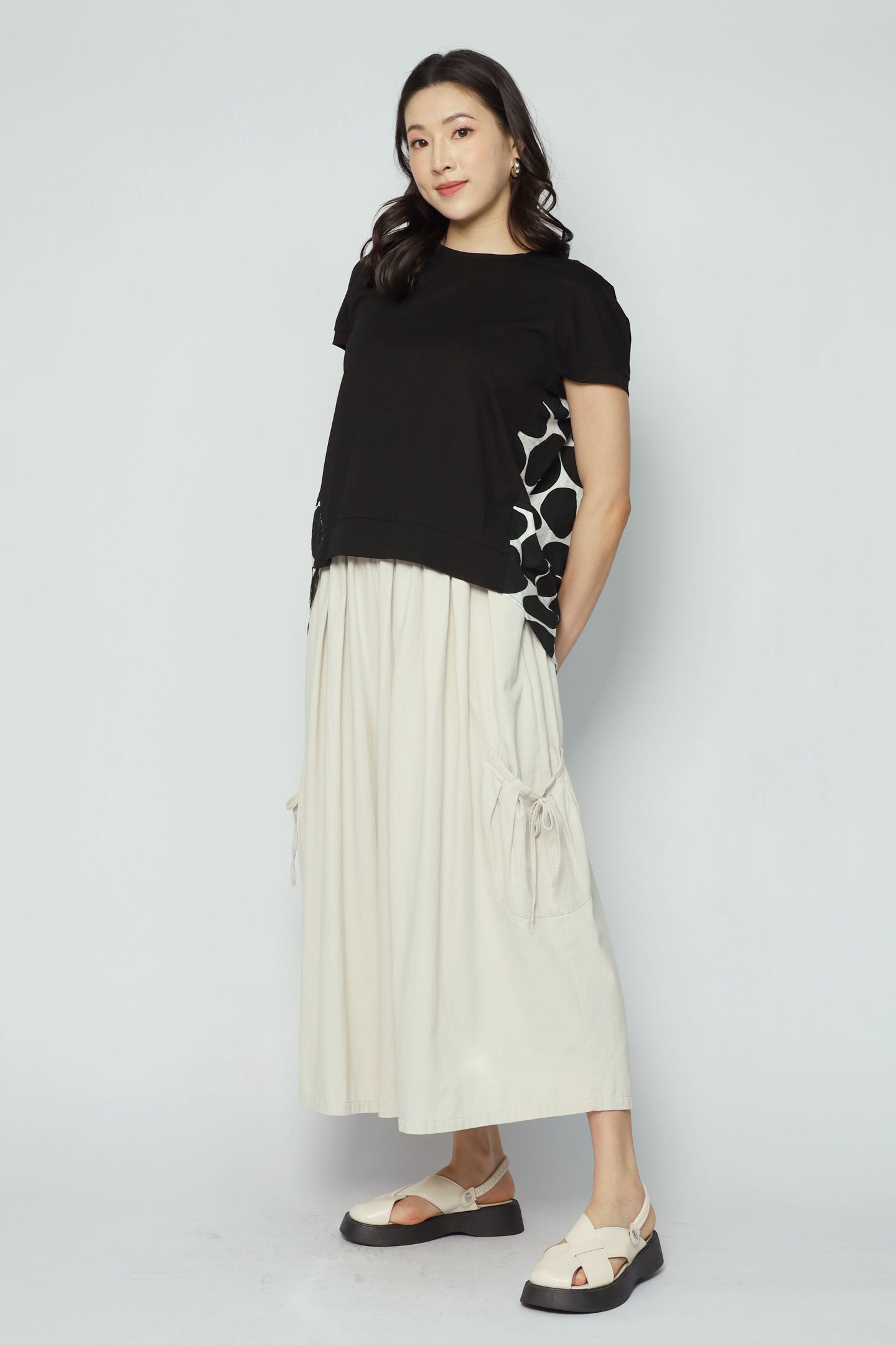 Padma Polkadot Top in Black