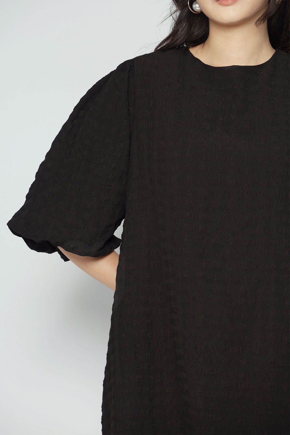 Pam Dress in Black Textured