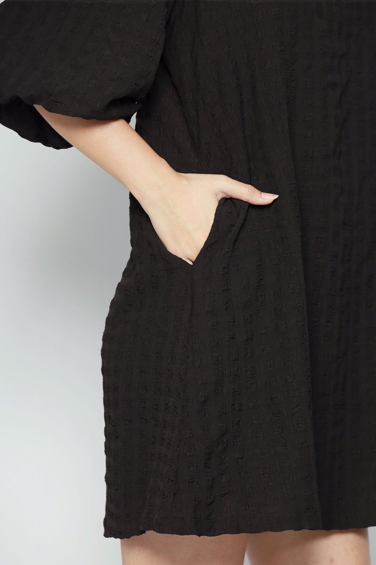 Pam Dress in Black Textured