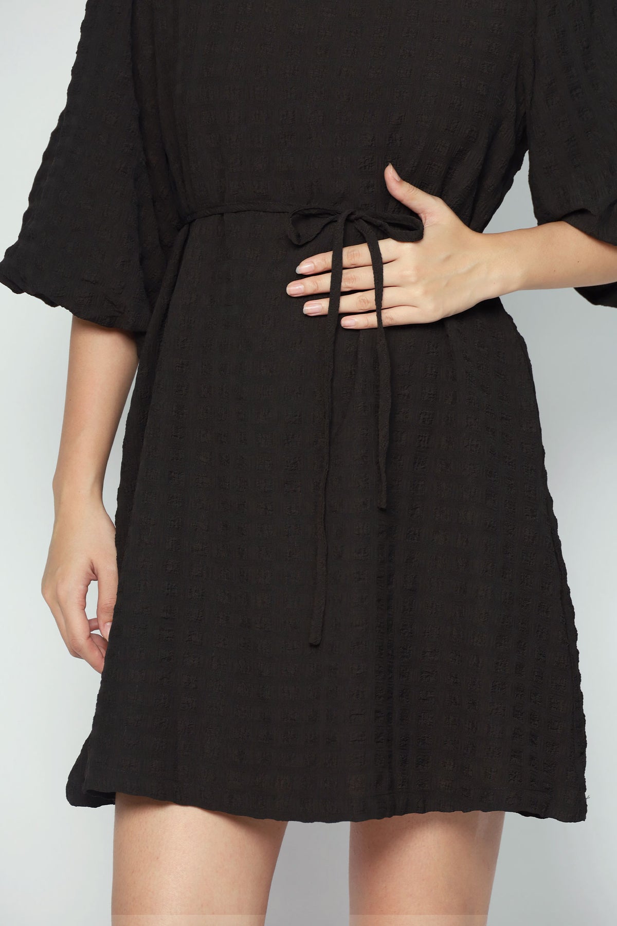 Pam Dress in Black Textured