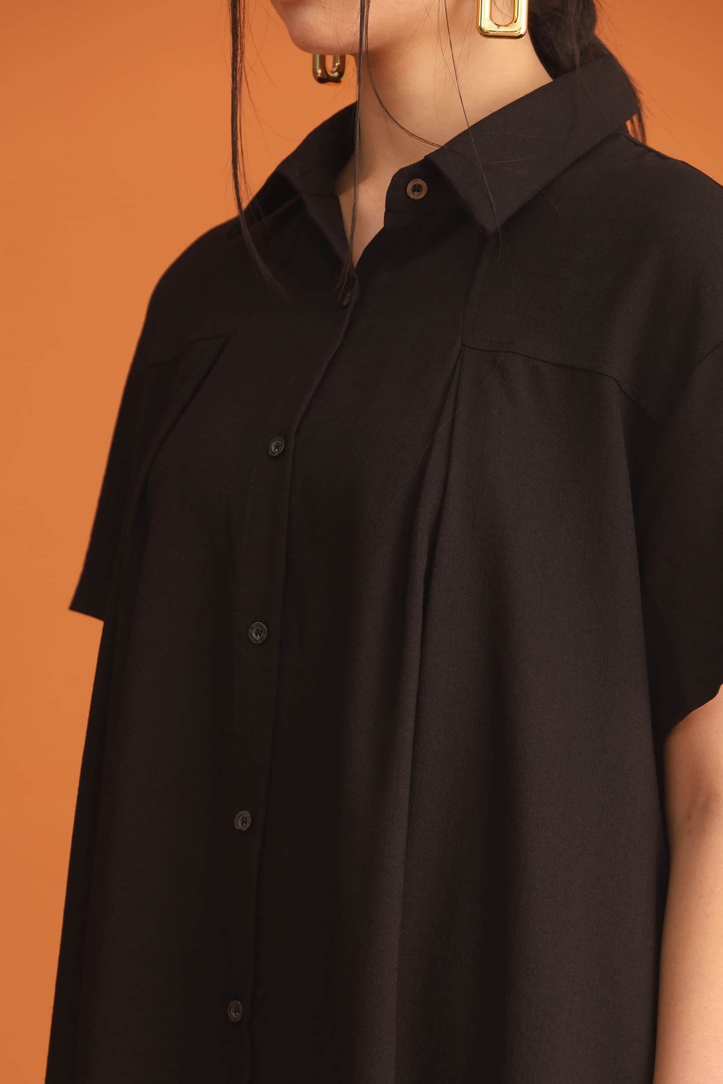 CHOSEN - Park Shirt Dress in Black