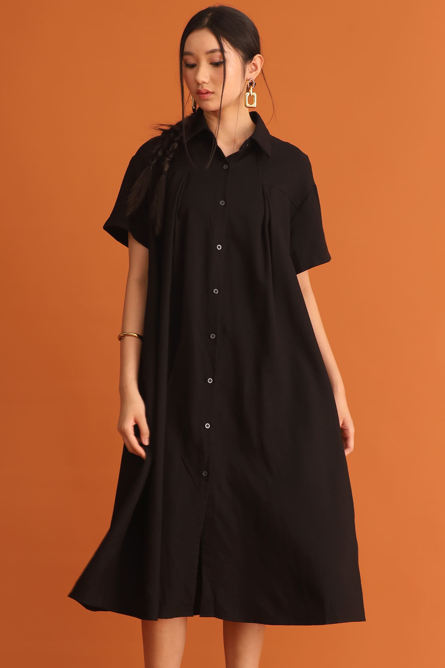 CHOSEN - Park Shirt Dress in Black