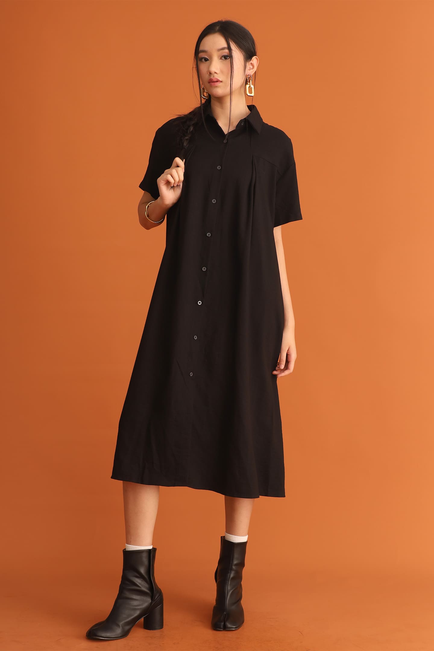 CHOSEN - Park Shirt Dress in Black