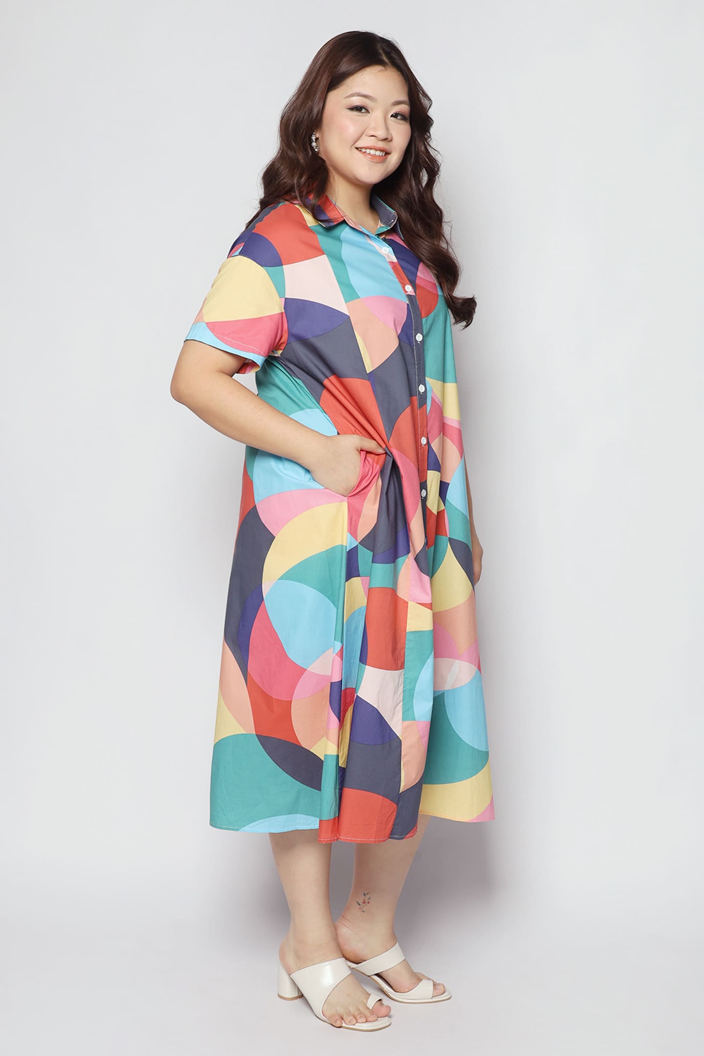 Colourful shirt dress hotsell