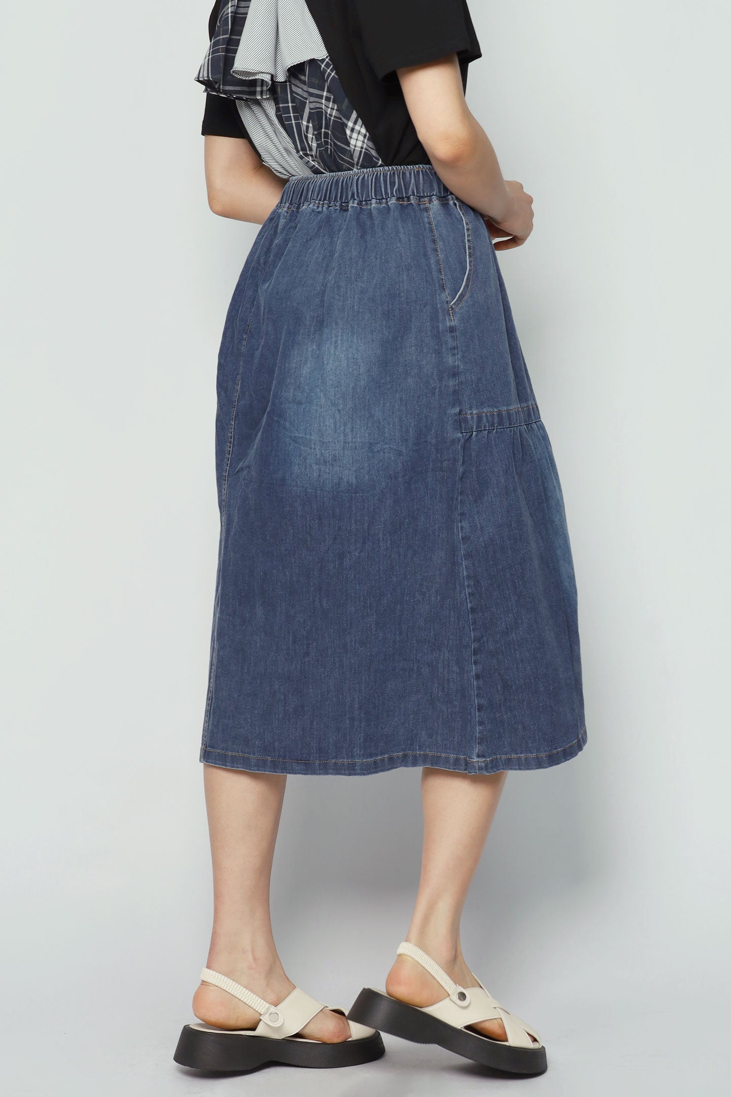 Pean Denim Skirt in Dark Blue
