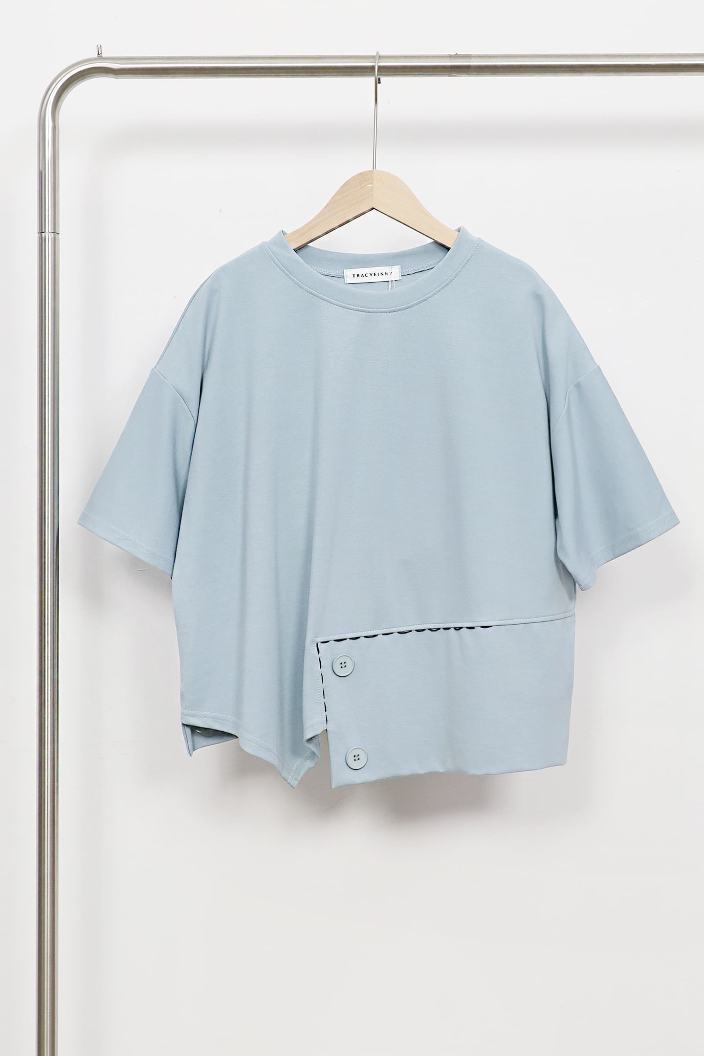 Easy By TE - Peiling Button Top in Baby Blue