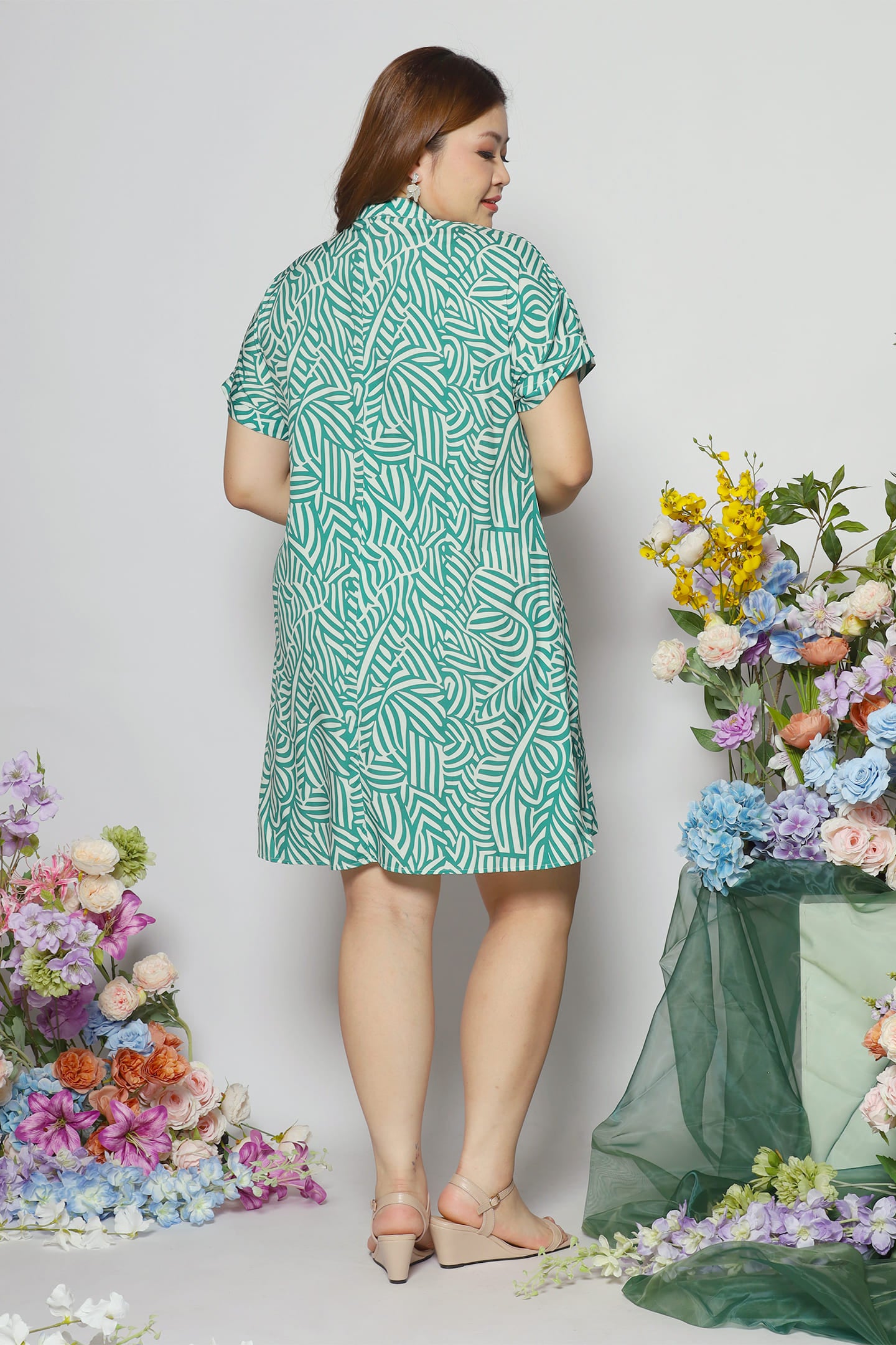 Penn Dress in Green Maze