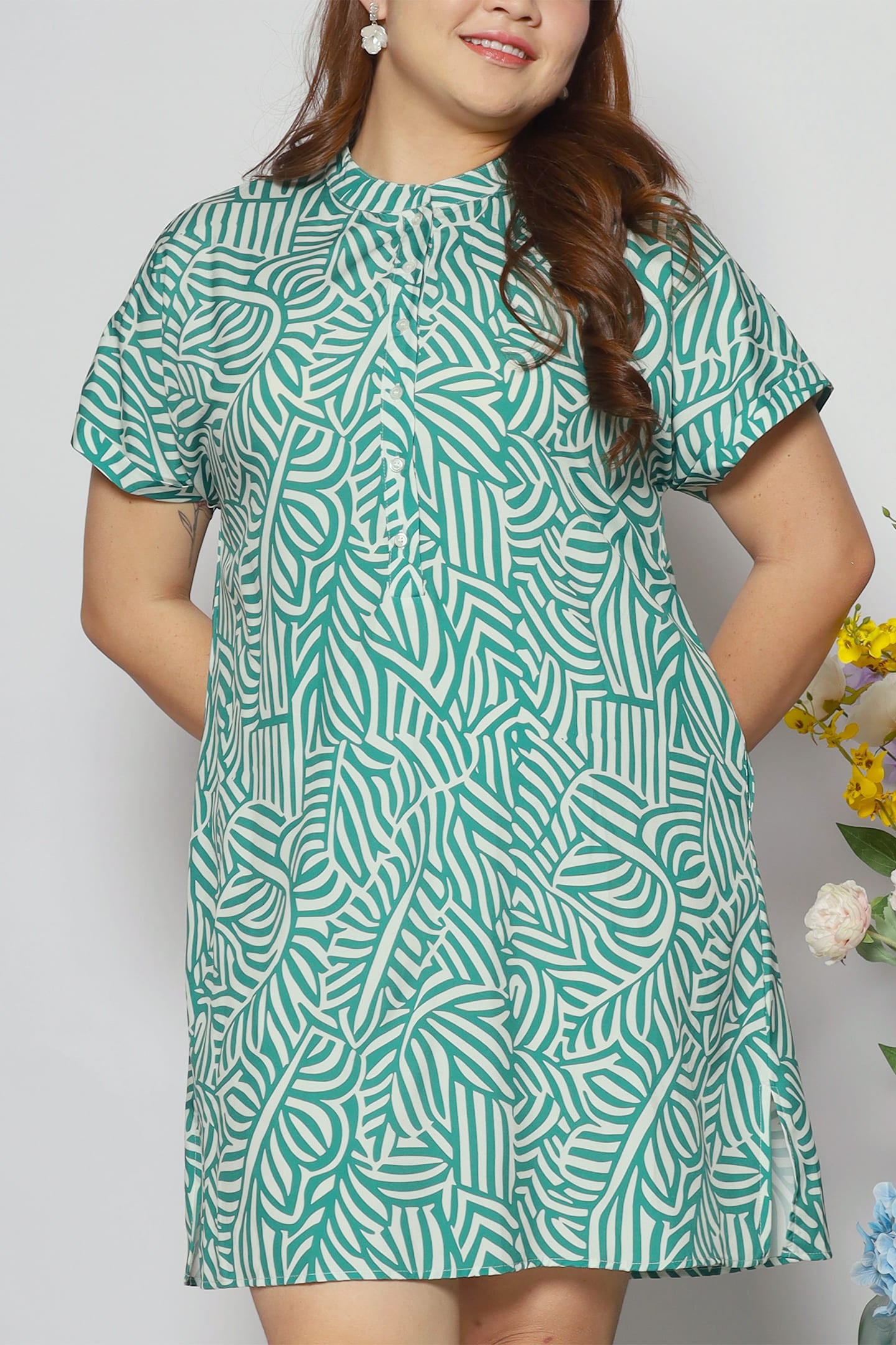 Penn Dress in Green Maze