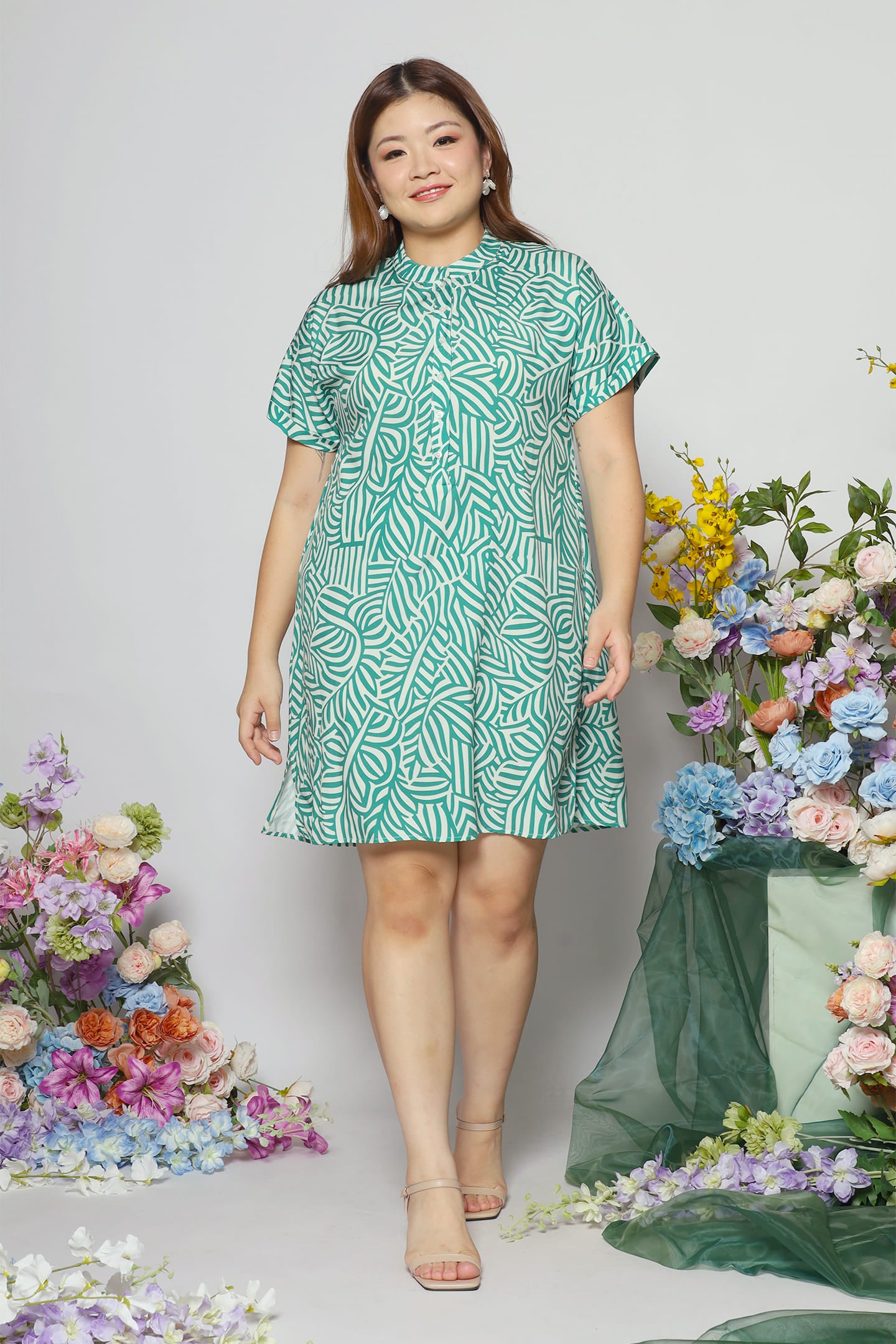 Penn Dress in Green Maze