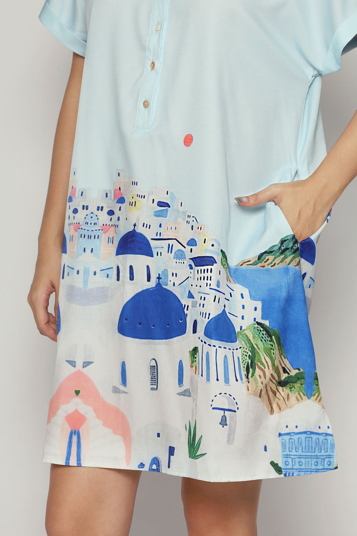 Backorders Penn Dress in Santorini Stroll