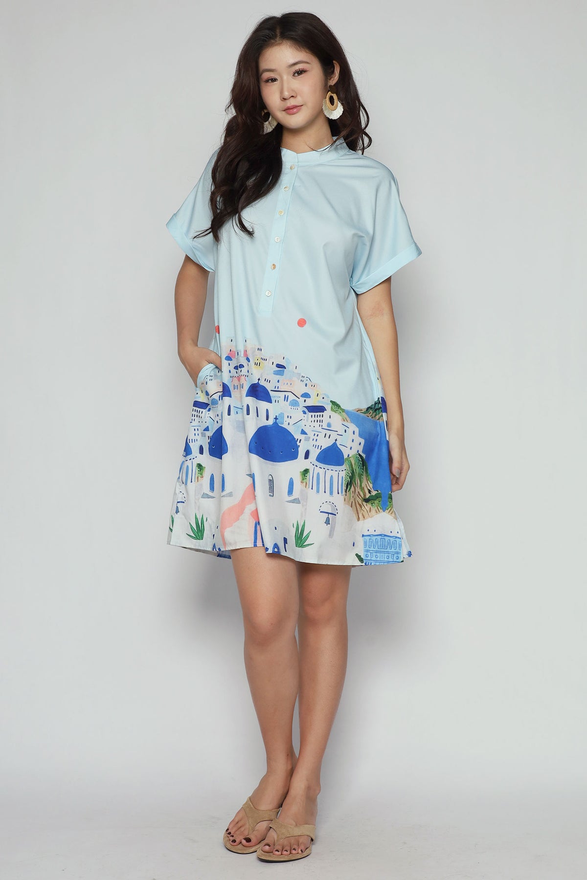 Backorders Penn Dress in Santorini Stroll