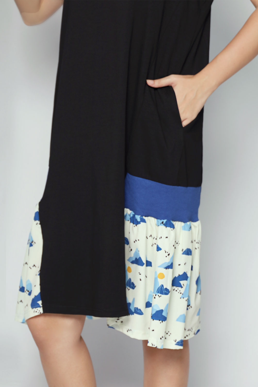 Peony Dress in Blue Journey