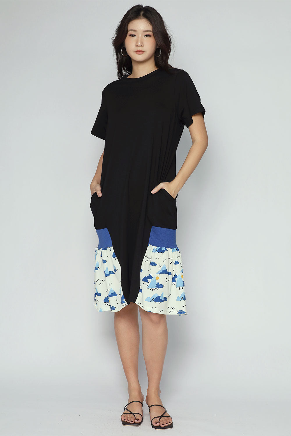 Peony Dress in Blue Journey